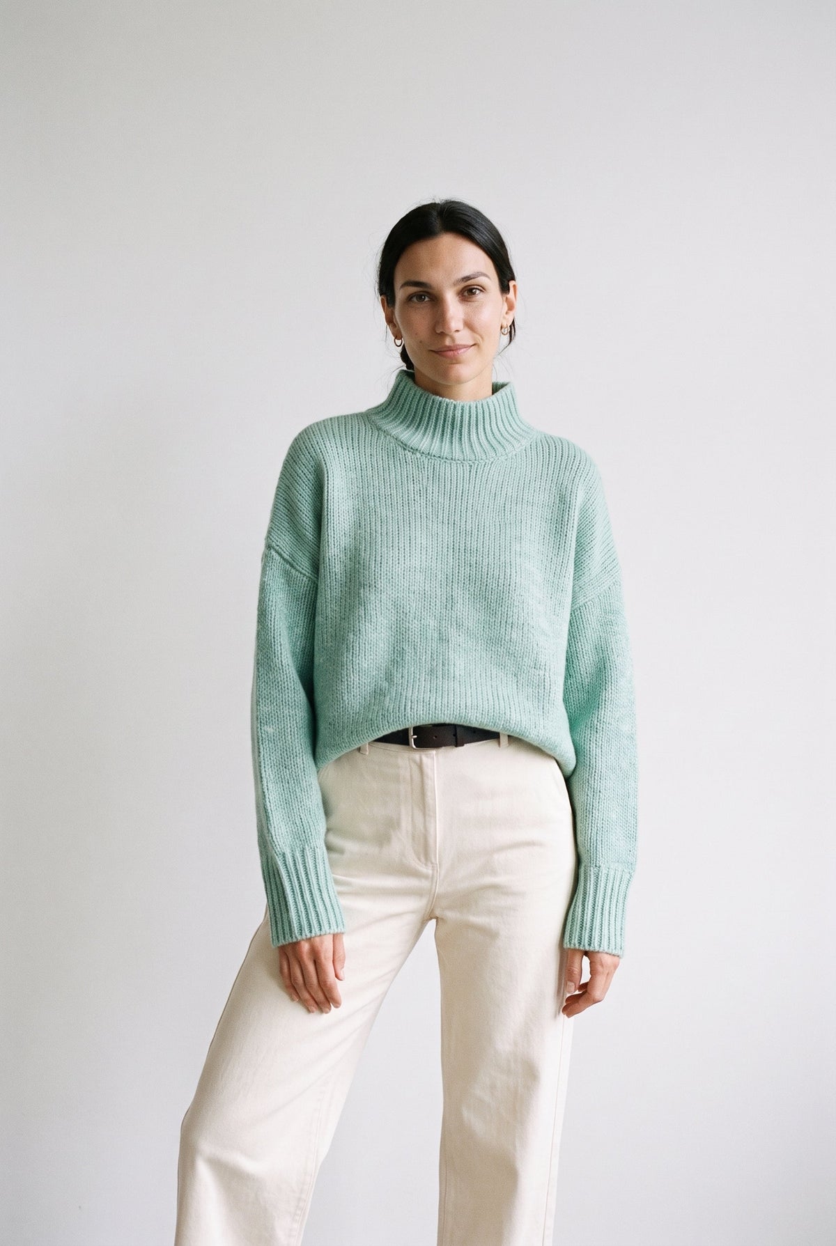 Aggie Mock Neck Ribbed Sweater Lyla & Luxe