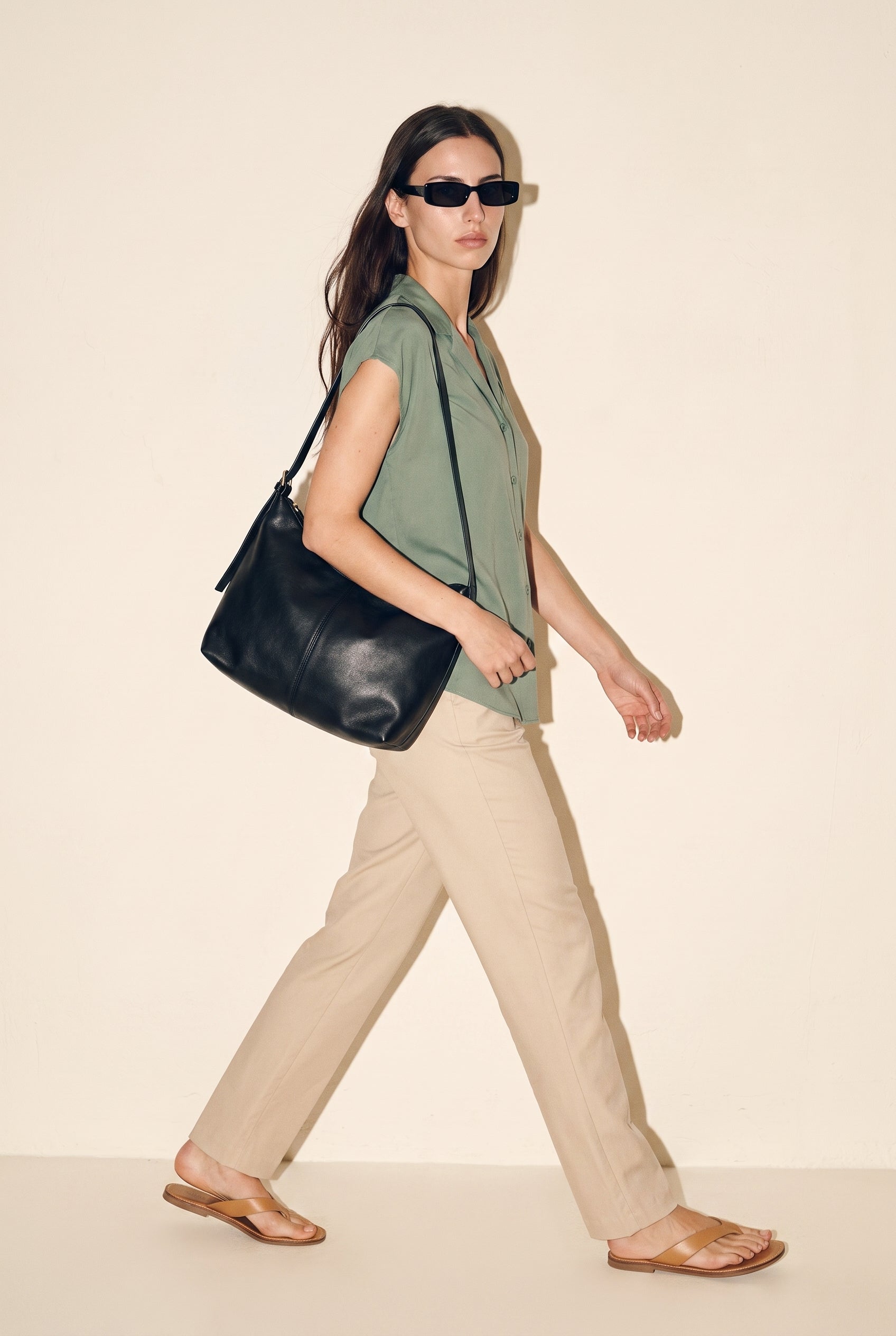 Button Down Cap Sleeve Shirt Jade