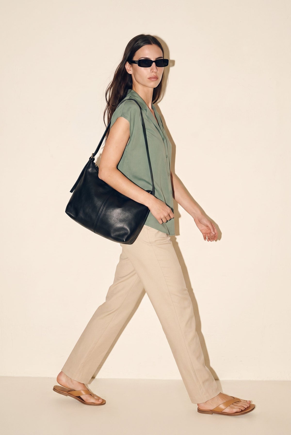 Button Down Cap Sleeve Shirt Jade Miou Muse