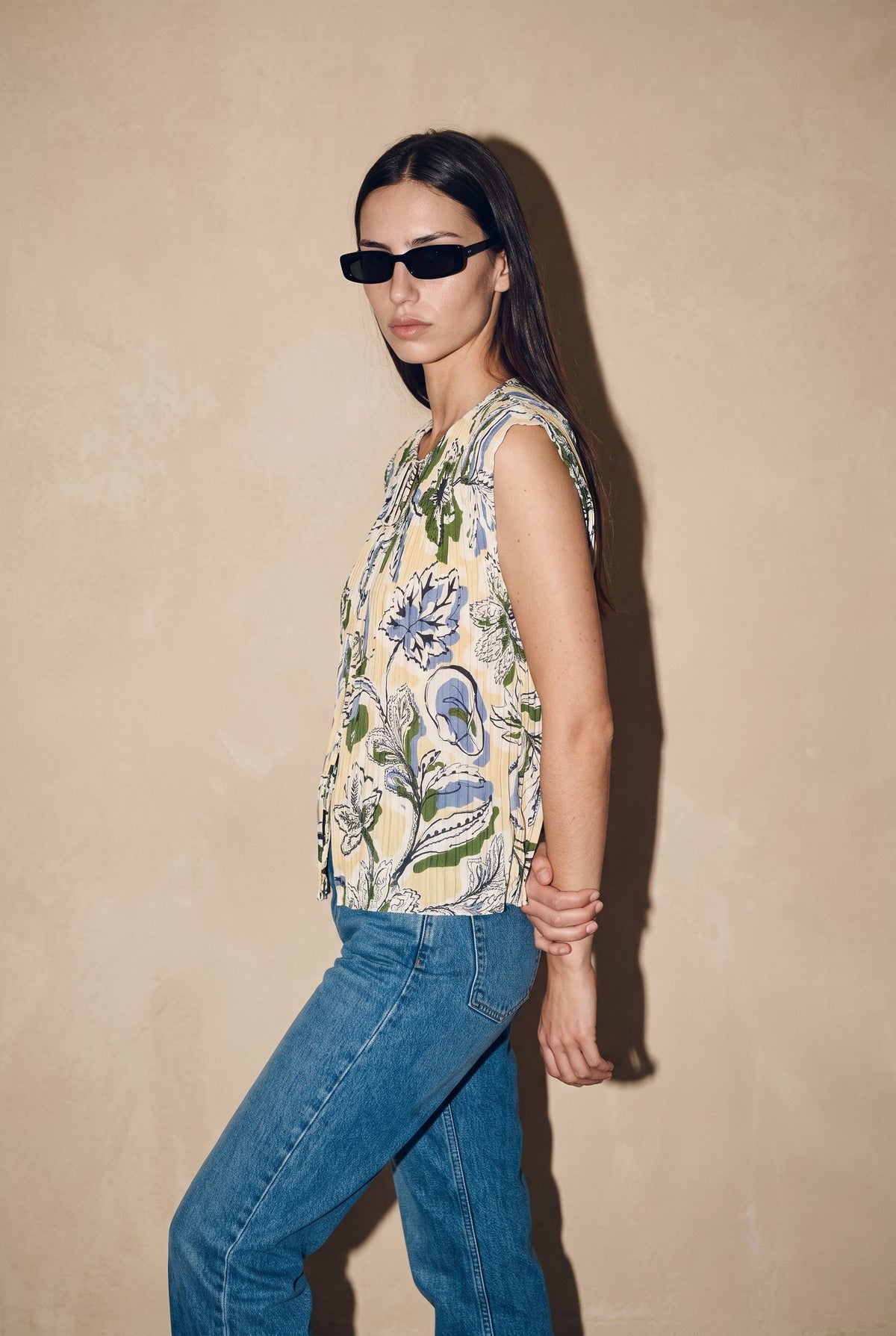 Printed Micro Pleat Top Lucky Bandana Multi Parsnip SCOTCH & SODA
