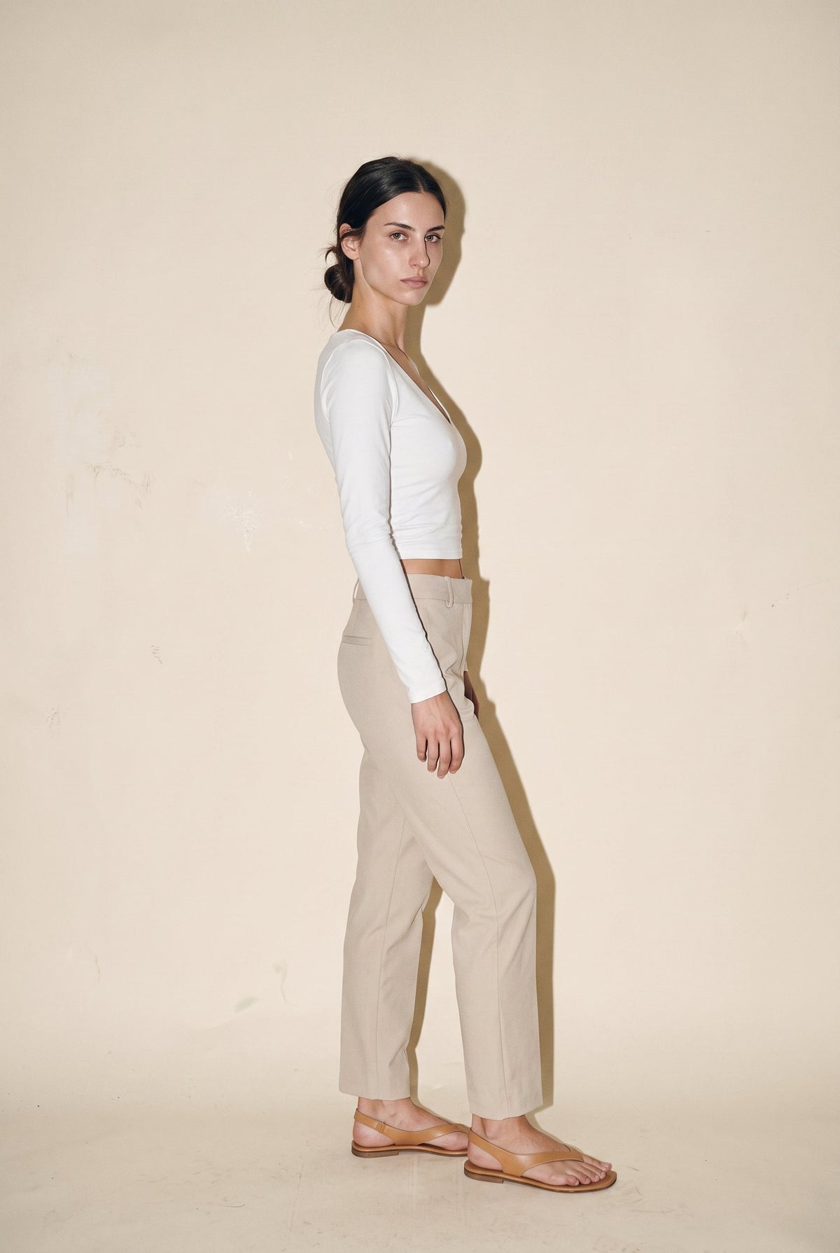 V-Neck Long Sleeve Crop Top The Latest Scoop