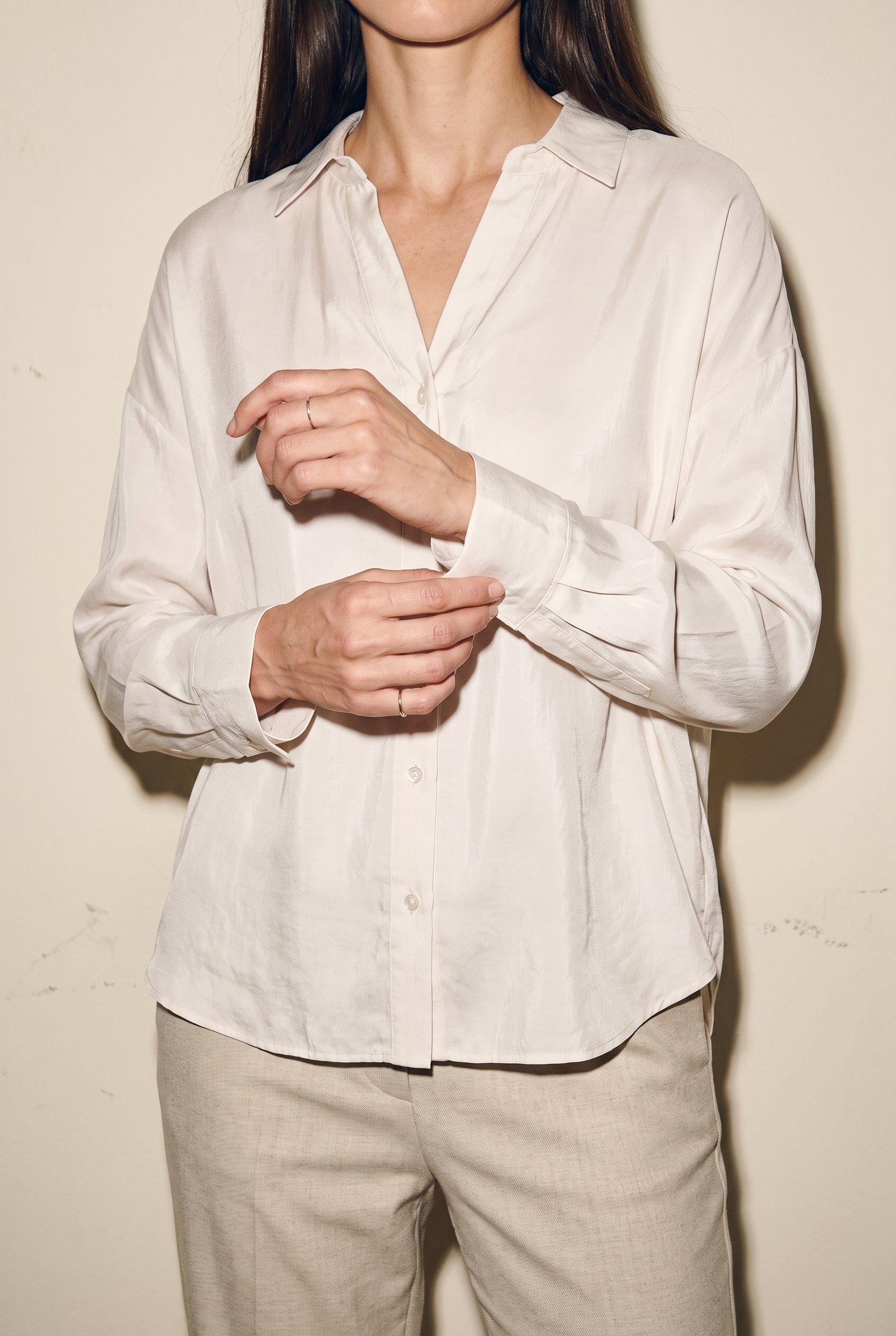 V Neck Blouse w/ Open Sleeve Seam Naked Zebra