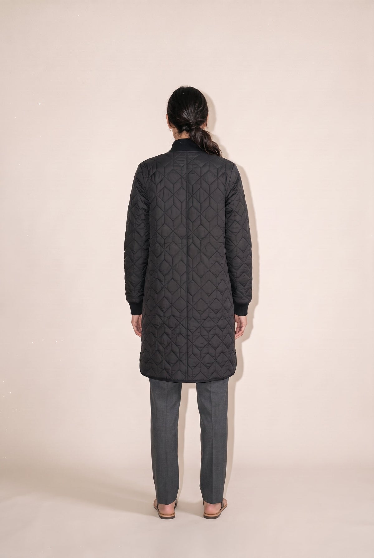 Padded Quilt Coat Black Ilse Jacobsen