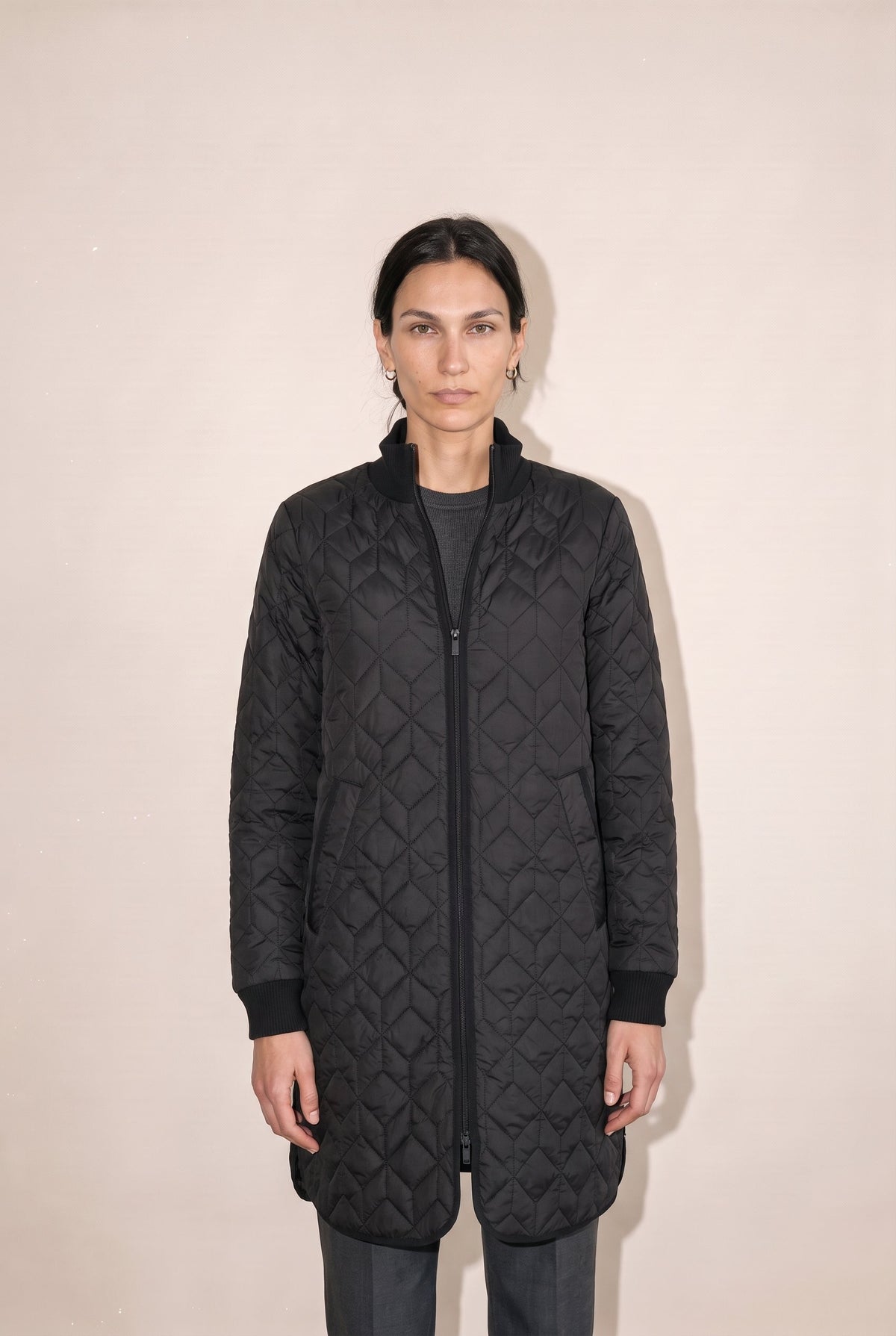 Padded Quilt Coat Black Ilse Jacobsen