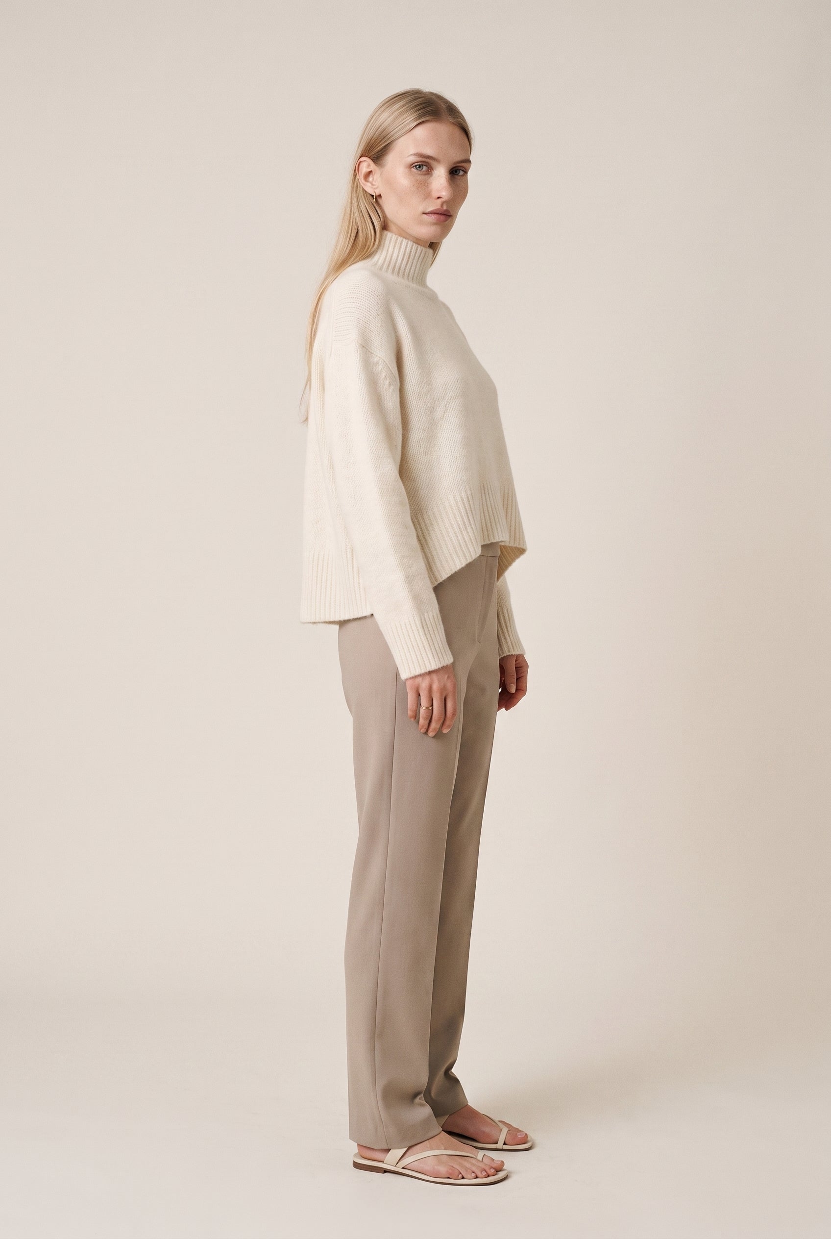 Wool Blend Mock Neck Sweater