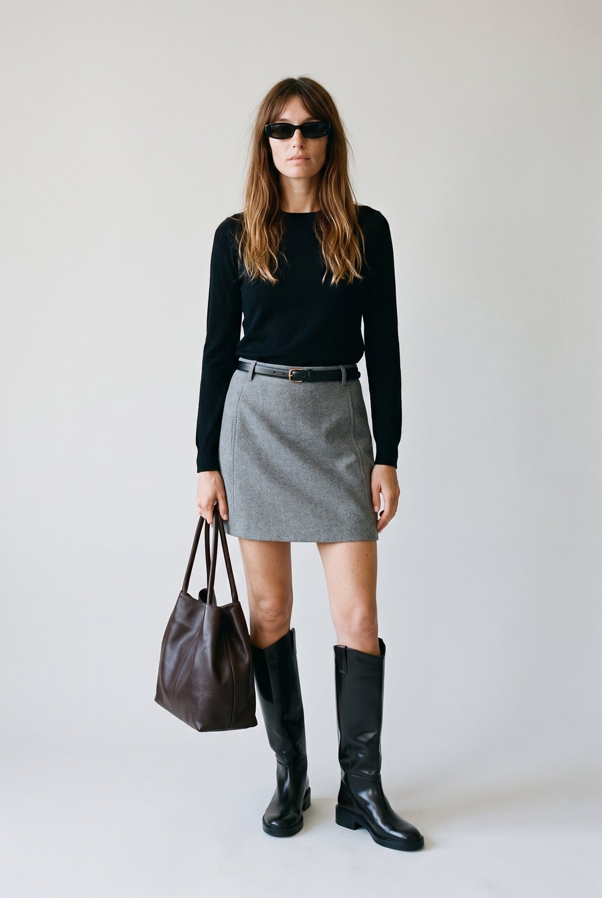 VM Fortune Allison Short Skirt Medium Grey Melange Vero Moda