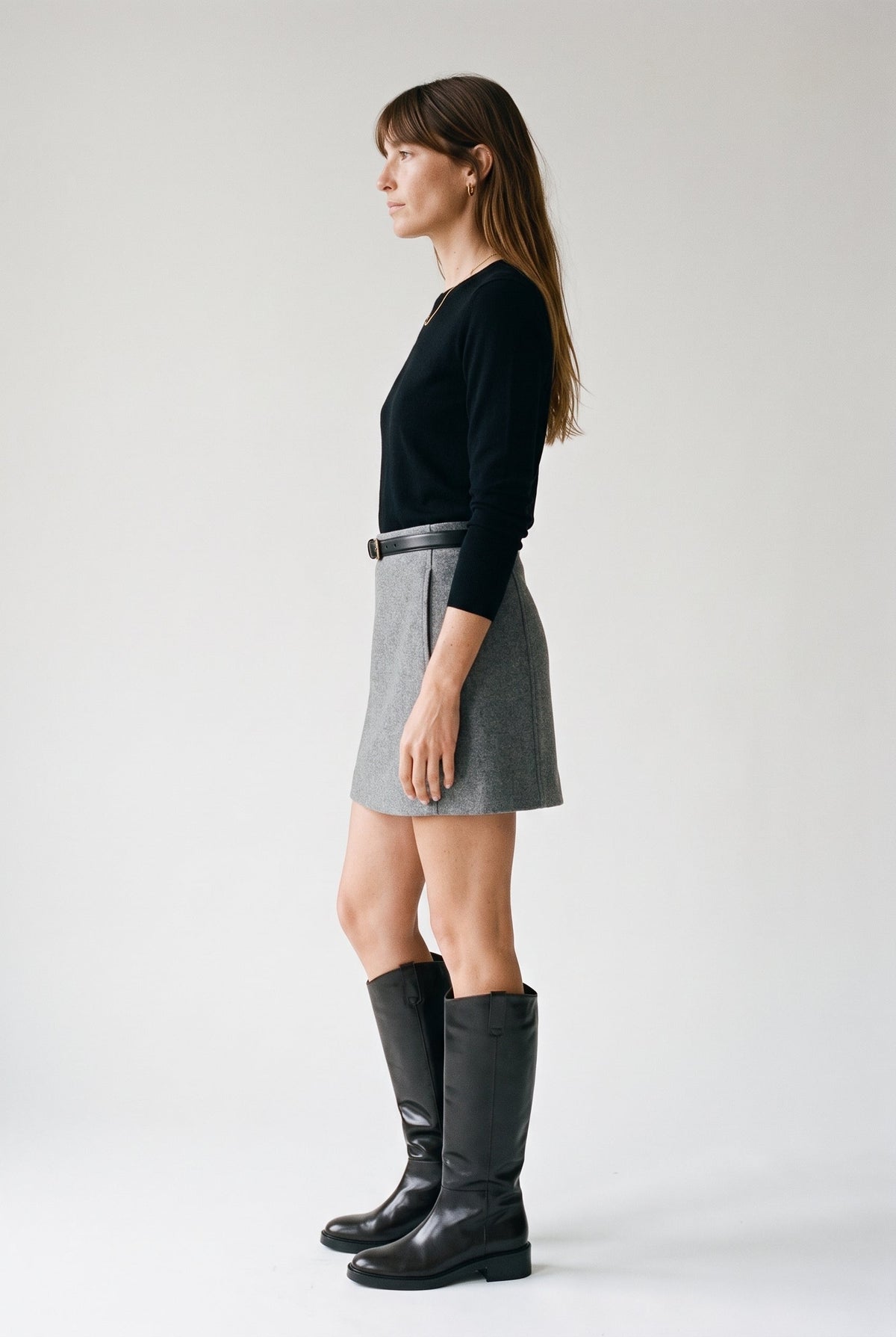VM Fortune Allison Short Skirt Medium Grey Melange Vero Moda