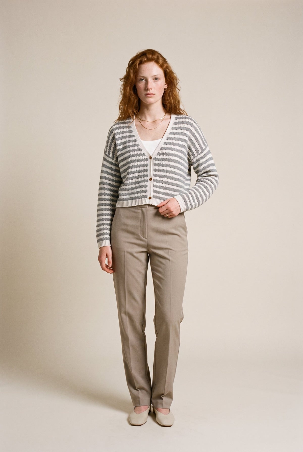 Crochet Knitted Cardigan Blue/White Miou Muse