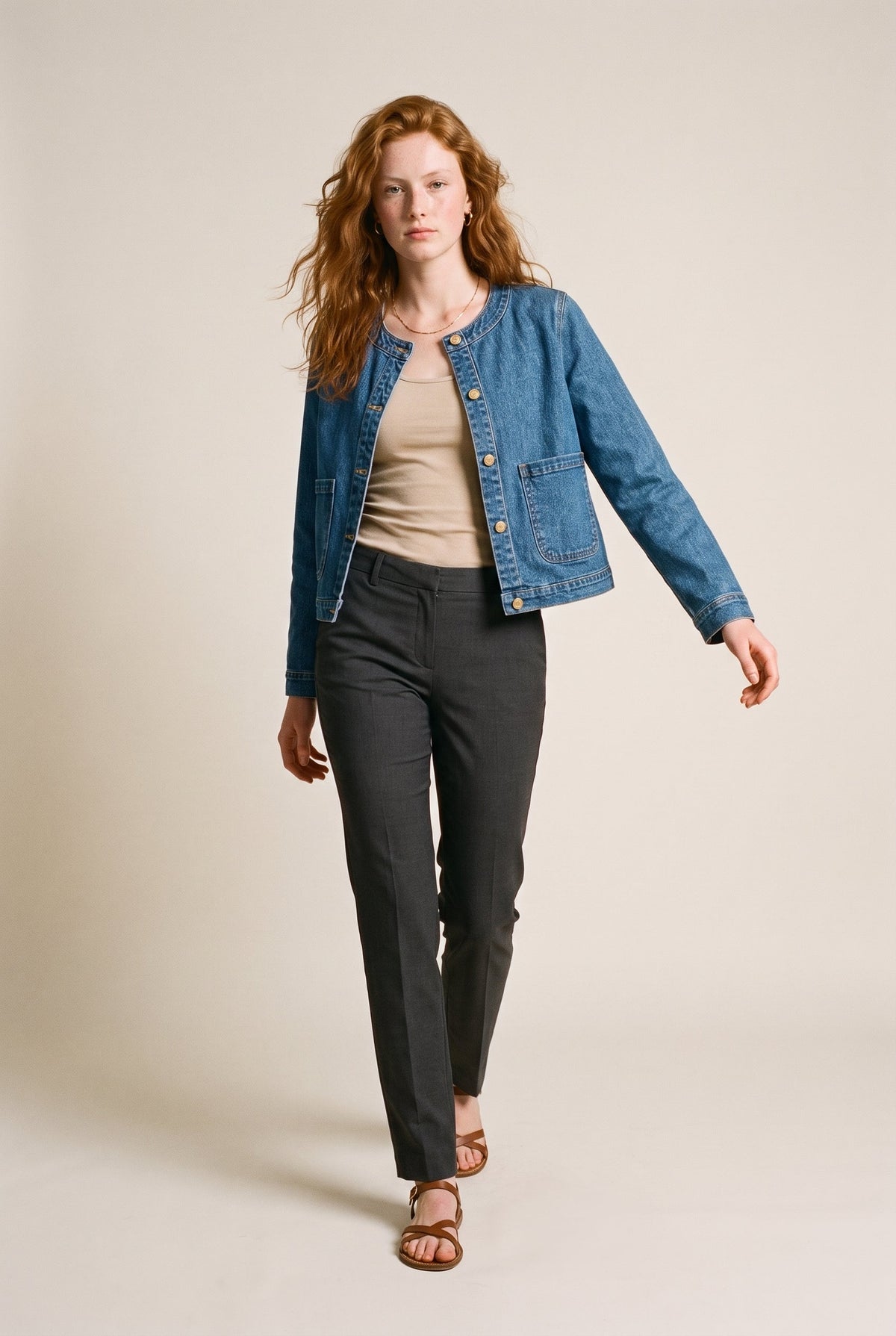 Stretch Denim Workwear Jacket Denim Blue Molly Bracken