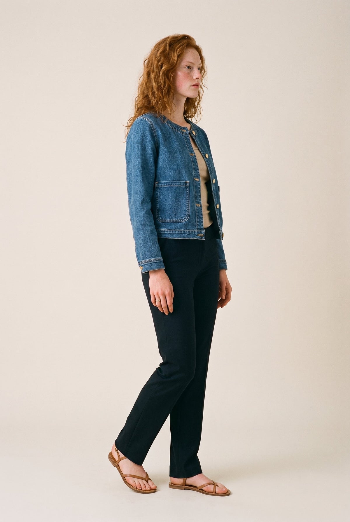 Stretch Denim Workwear Jacket Denim Blue Molly Bracken