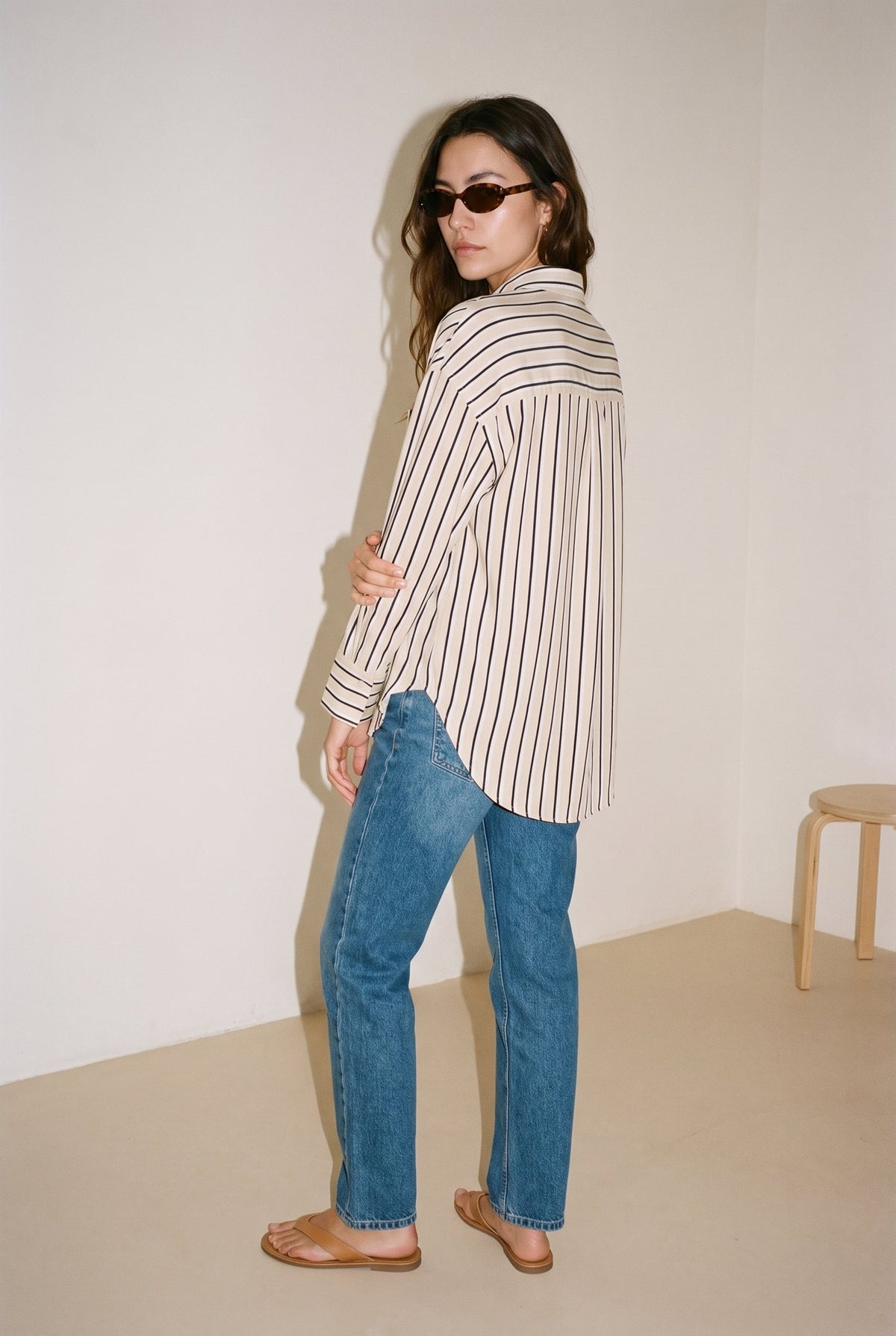 Jx almira Linen Blend Shirt Blanc de Blanc Silver Mink JJXX