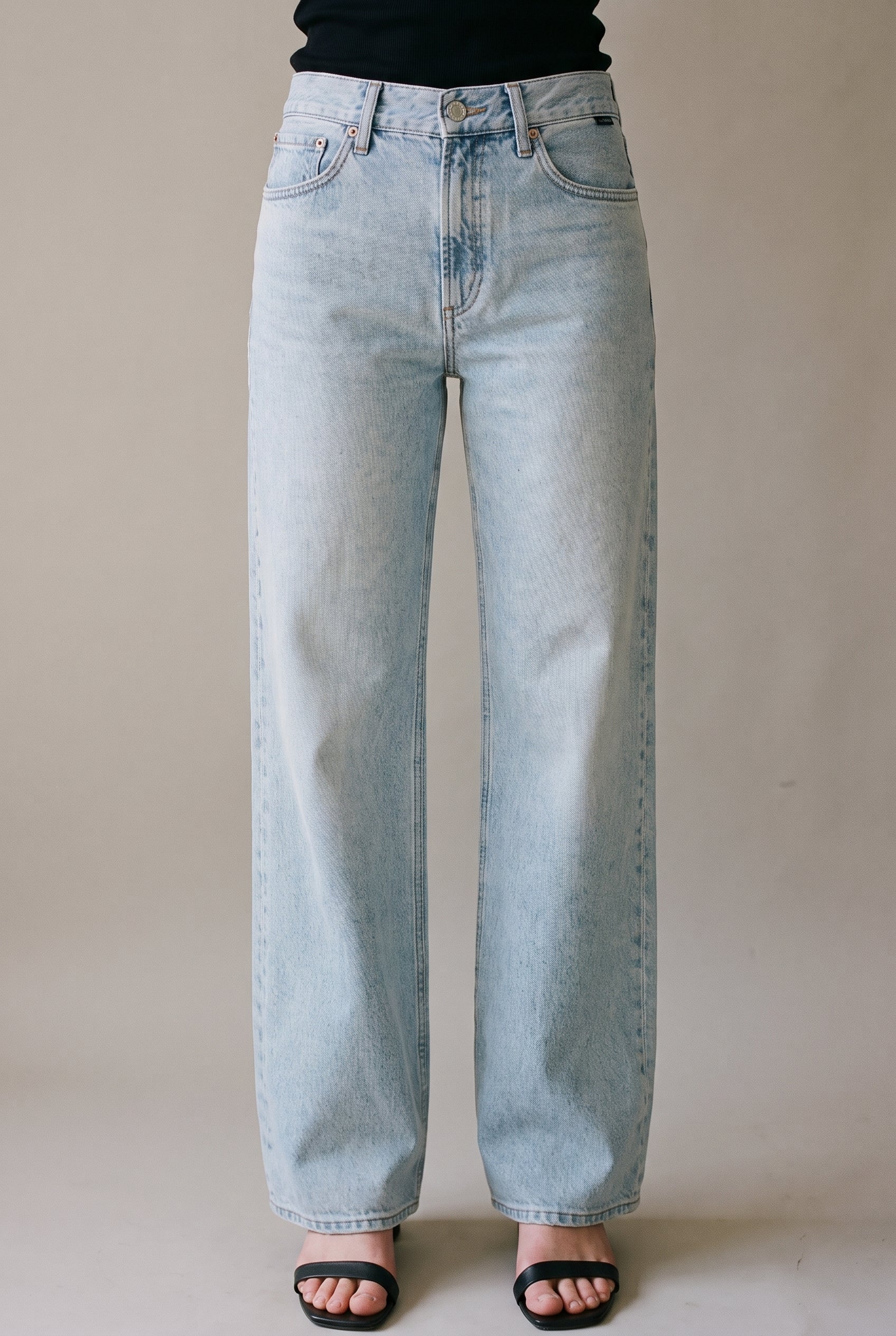 Sandy Extra Wide Bleached Classic Denim mavi