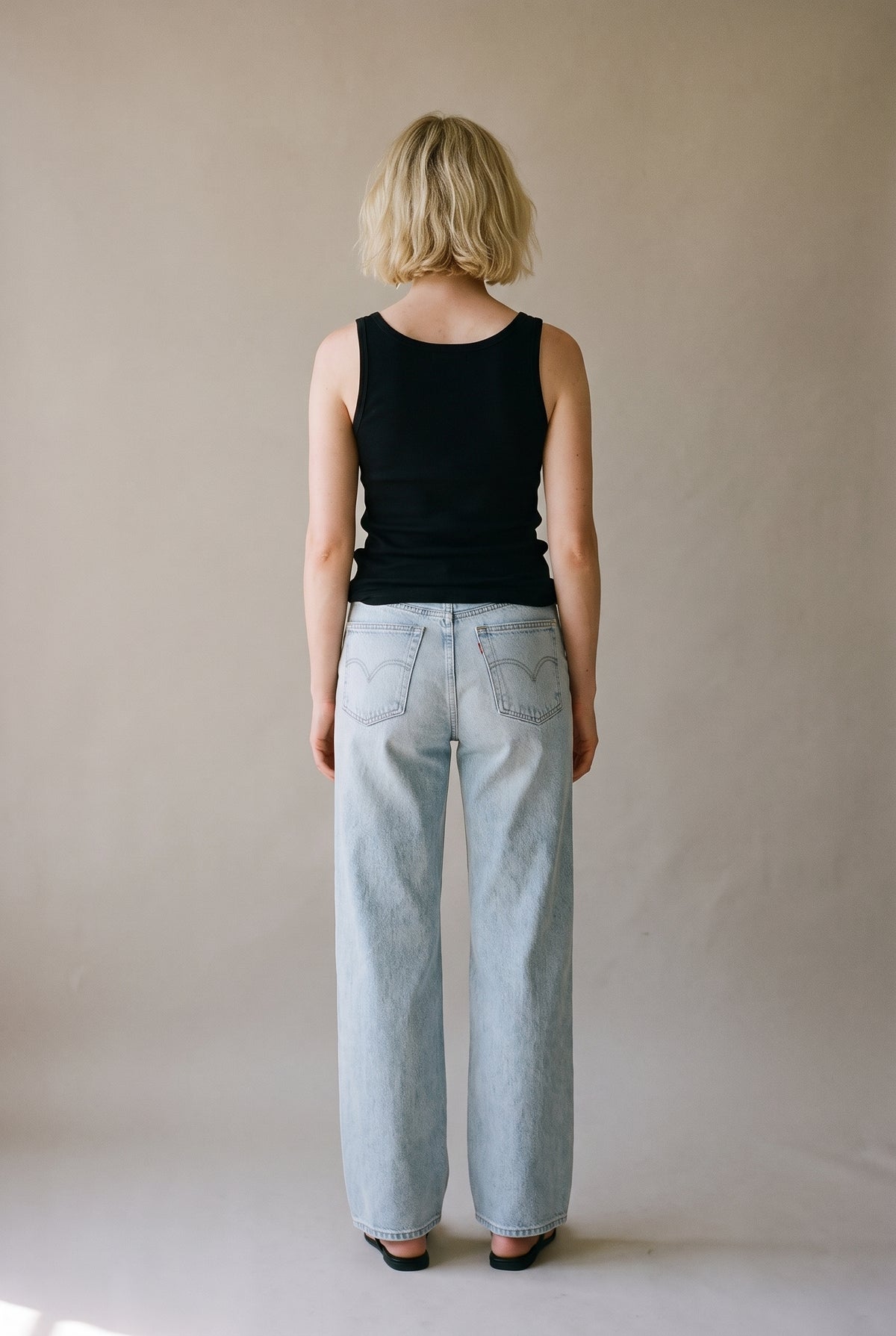 Sandy Extra Wide Bleached Classic Denim