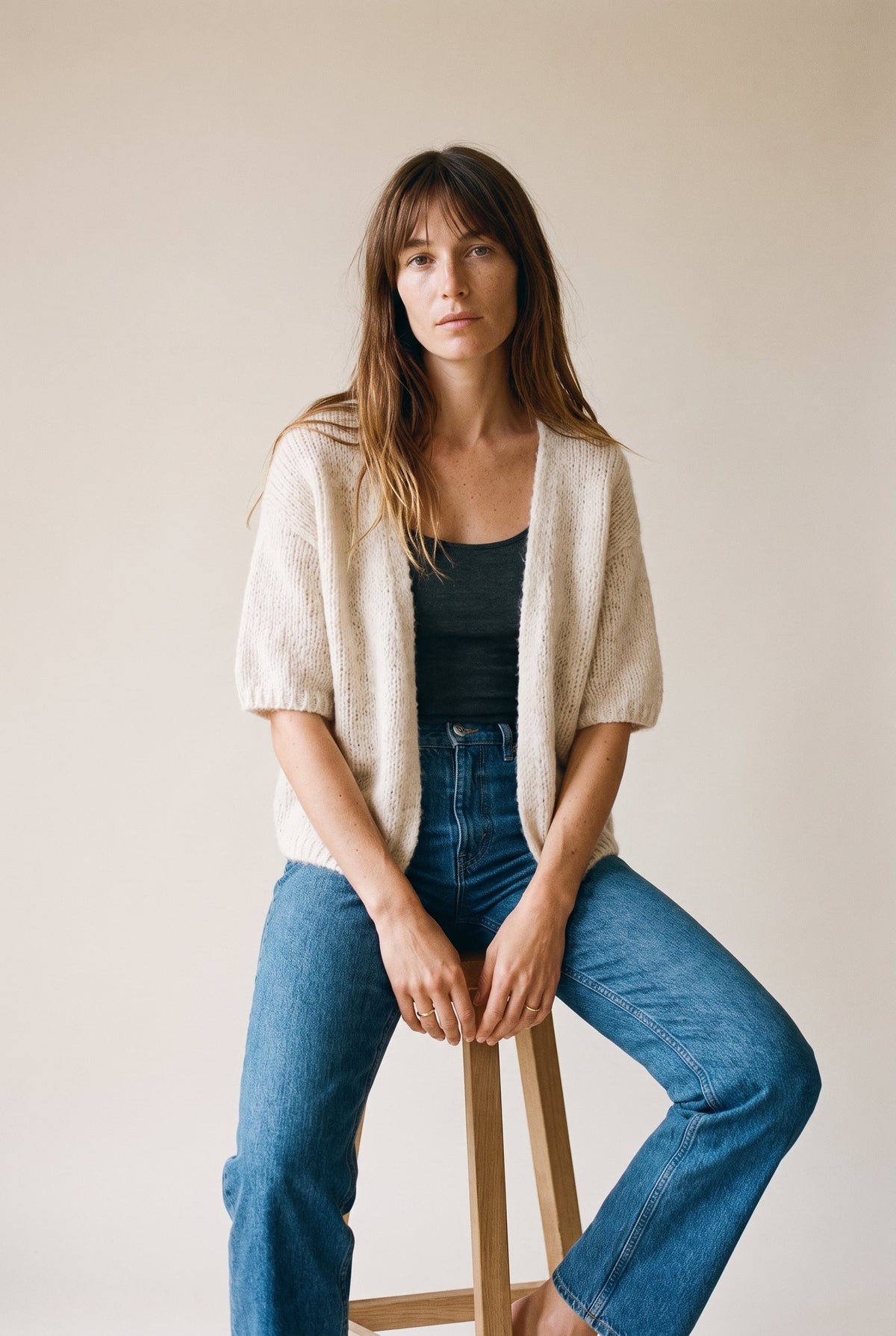 Vmmaybe 2/4 Open Cardigan Noos Birch Vero Moda