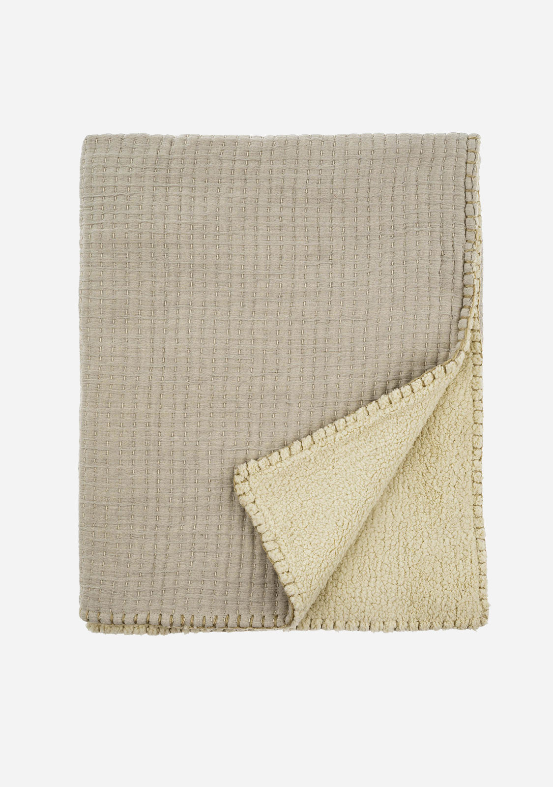 Kantha Stitch Sherpa Throw