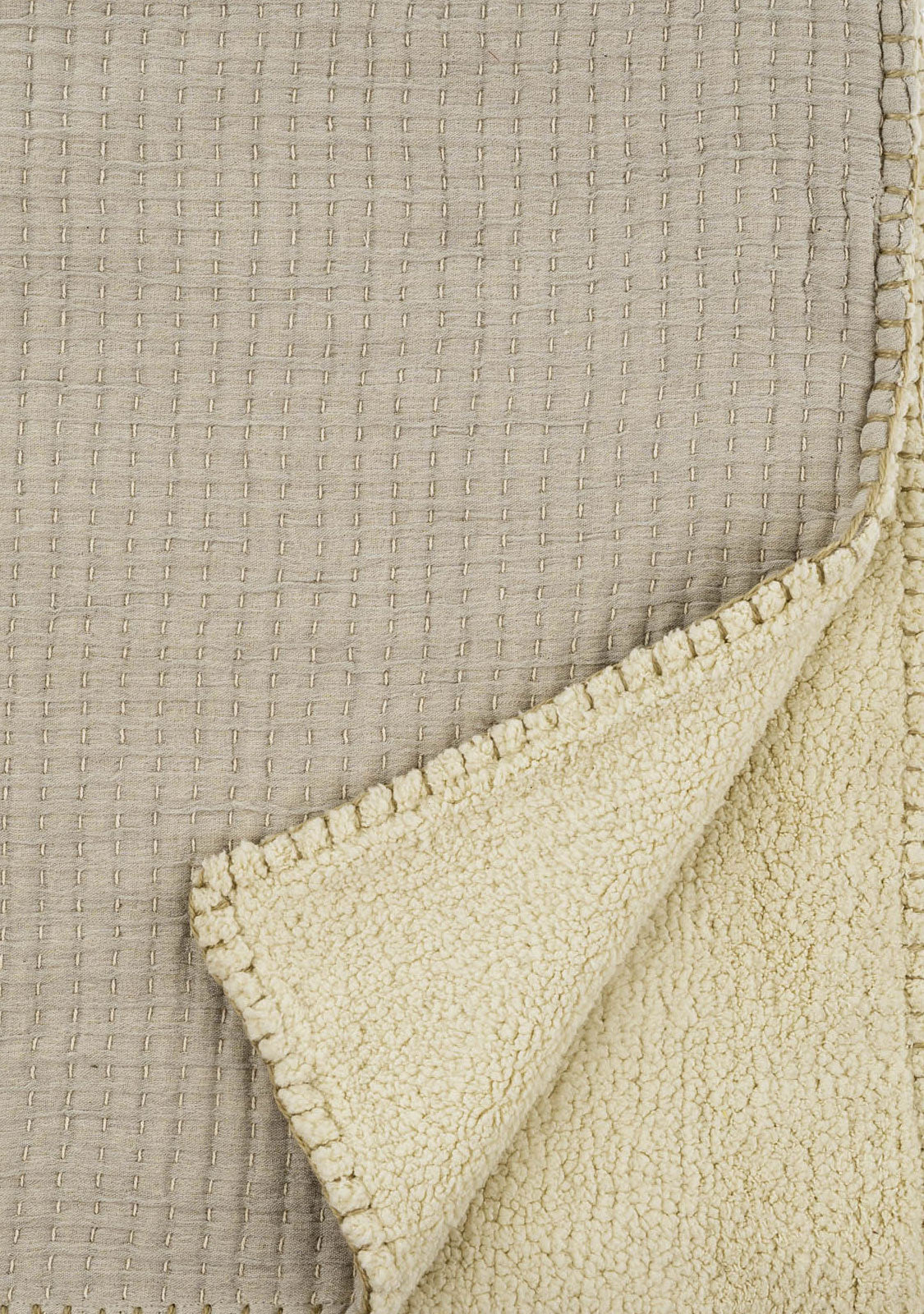 Kantha Stitch Sherpa Throw