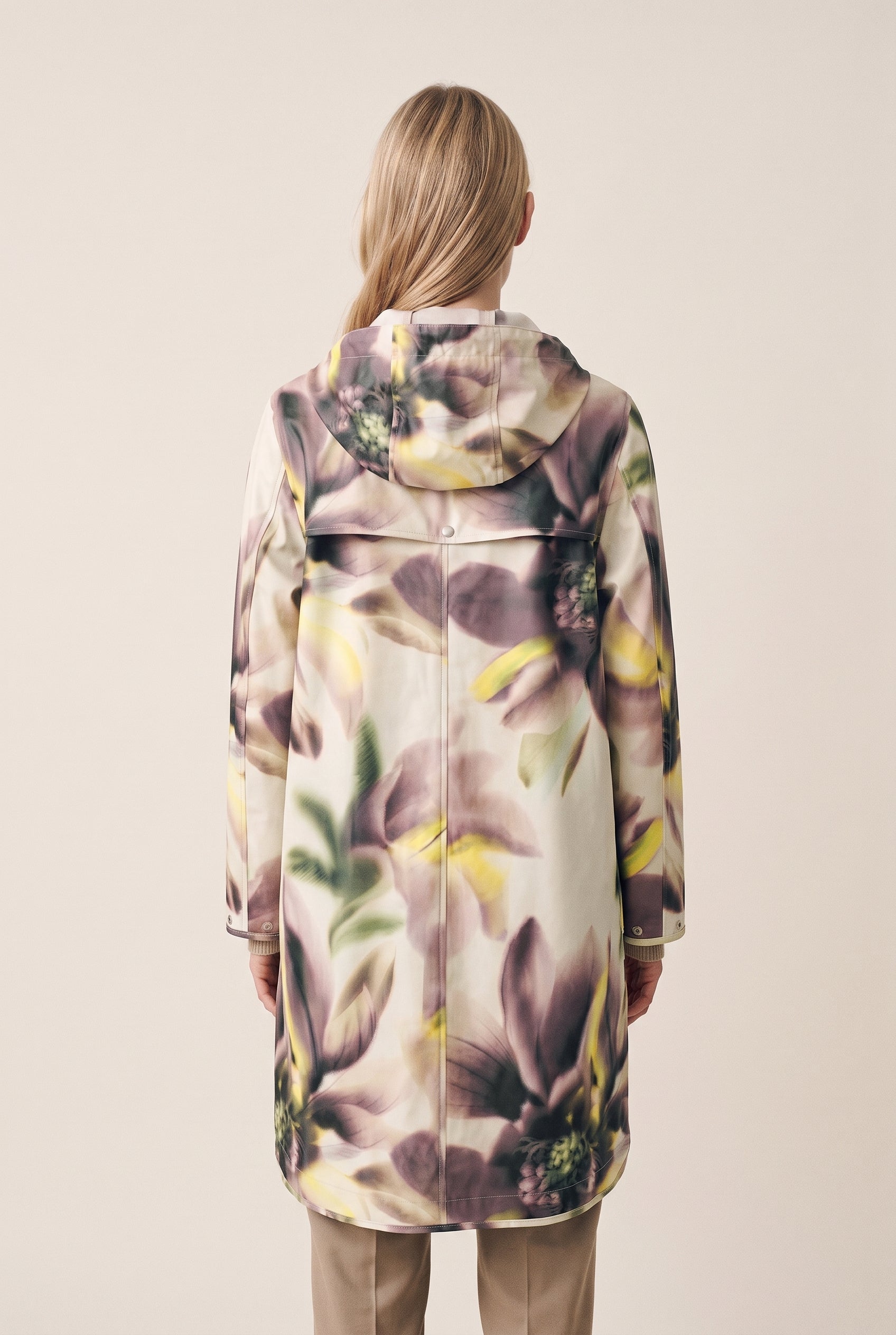 Hooded Raincoat Light Photoristic Flower
