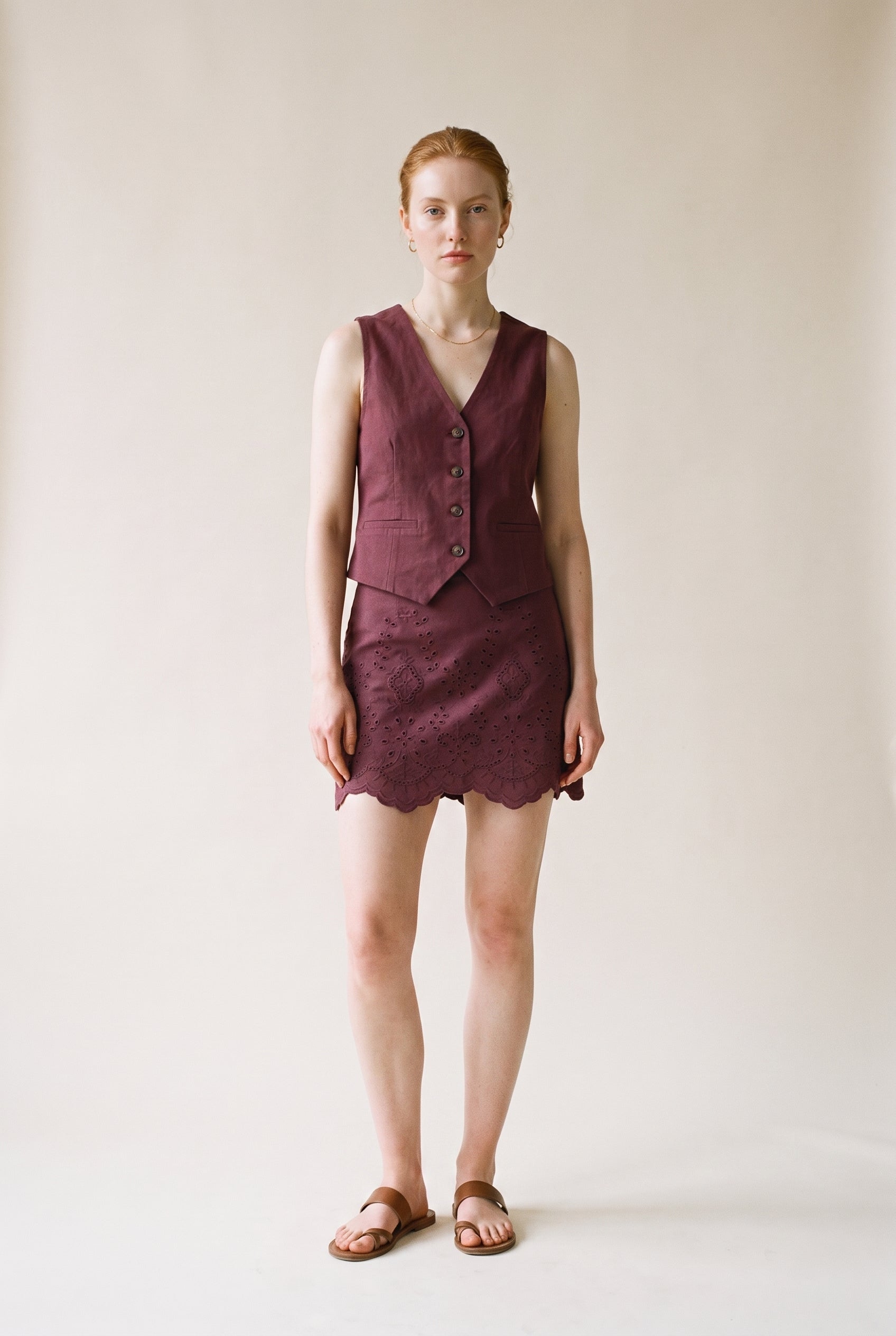 Onlreya Hw Bro Anglaise Mini Skirt