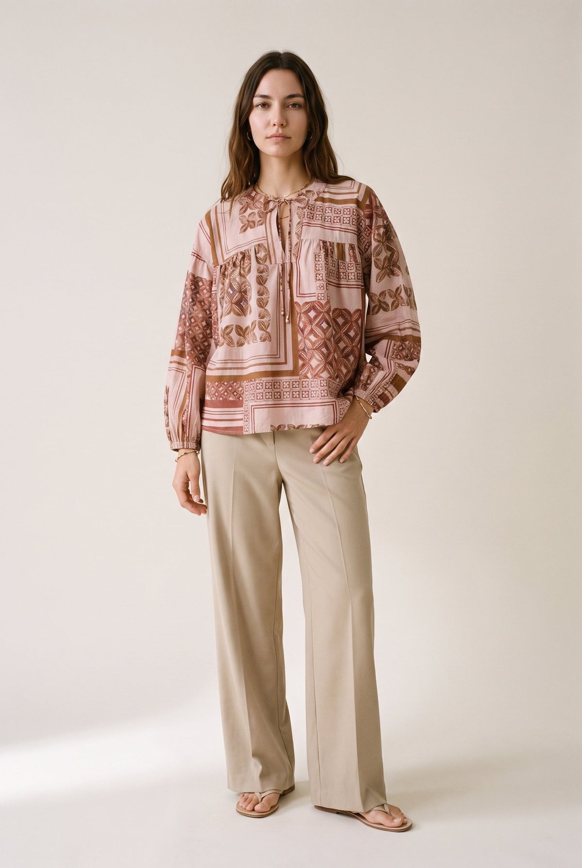Foulard Printed Longe-Sleeve Blouse Scotch & Soda