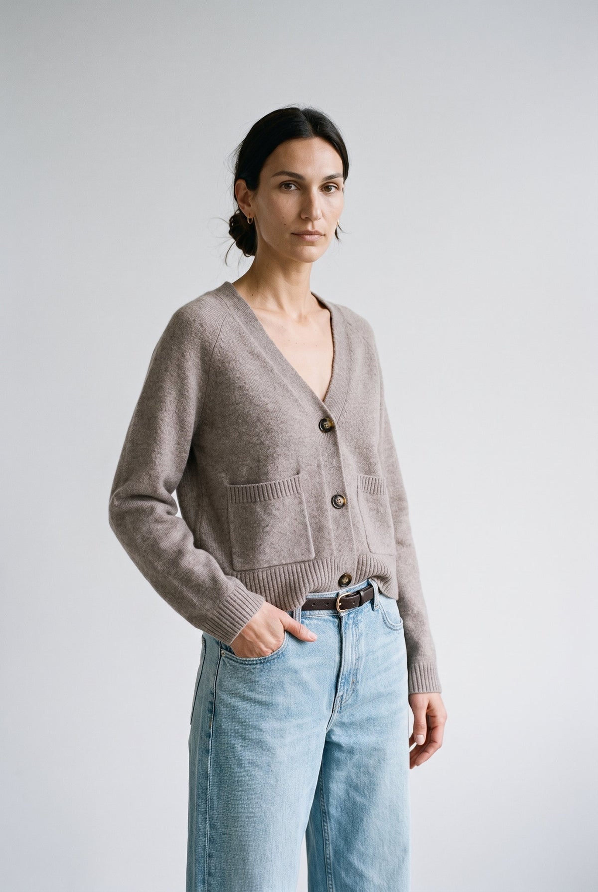 Vmboom Ls V-Neck Button Cardigan Vero Moda