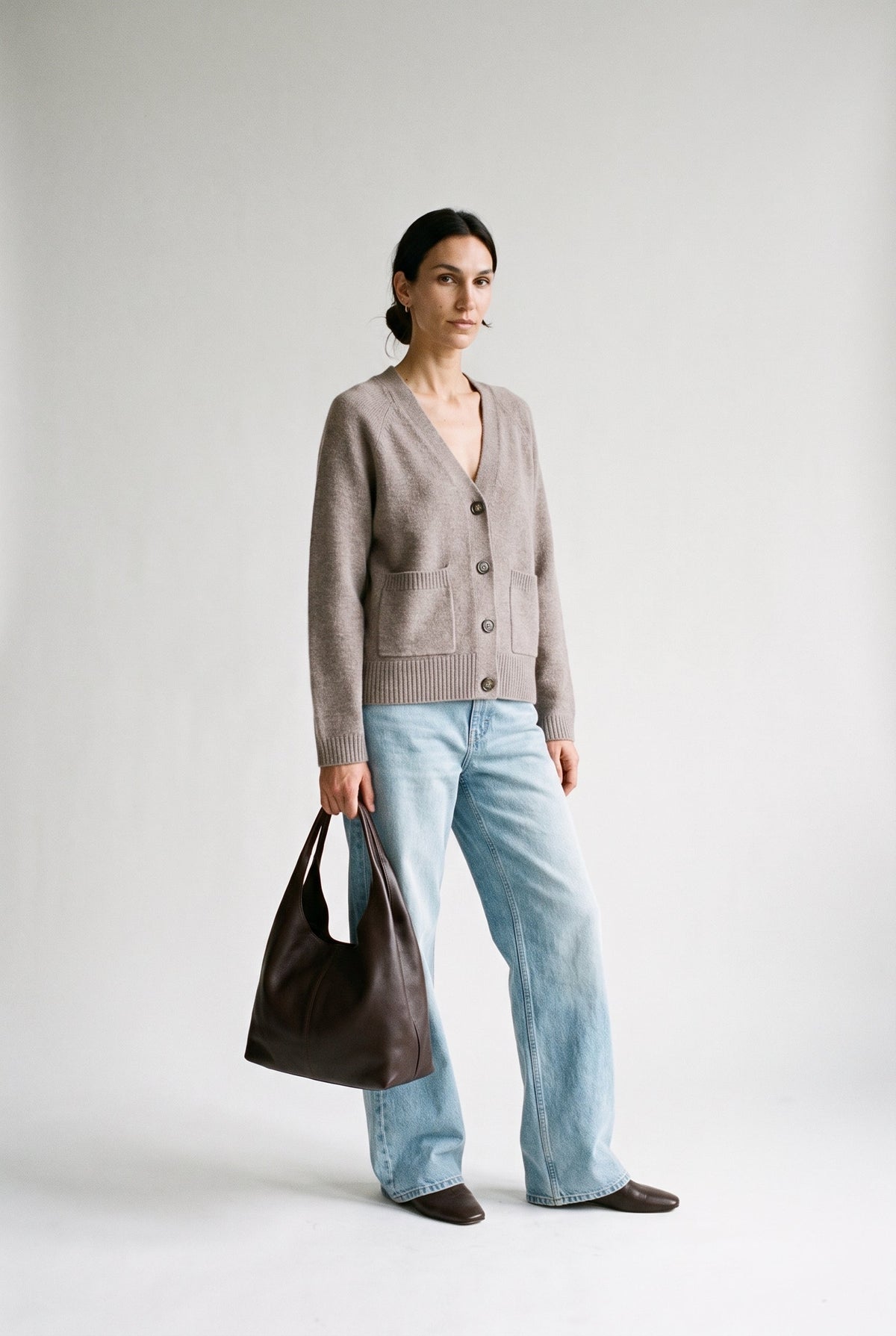 Vmboom Ls V-Neck Button Cardigan Vero Moda
