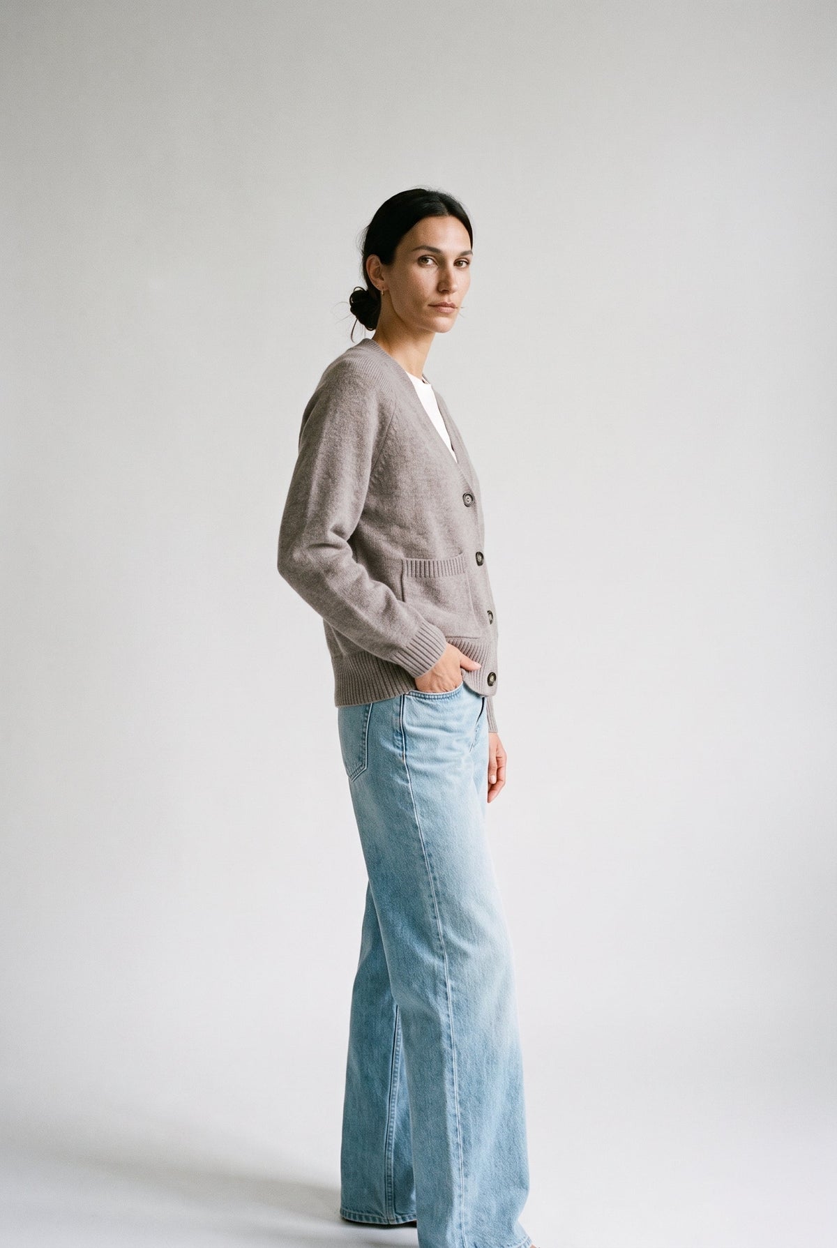 Vmboom Ls V-Neck Button Cardigan Vero Moda