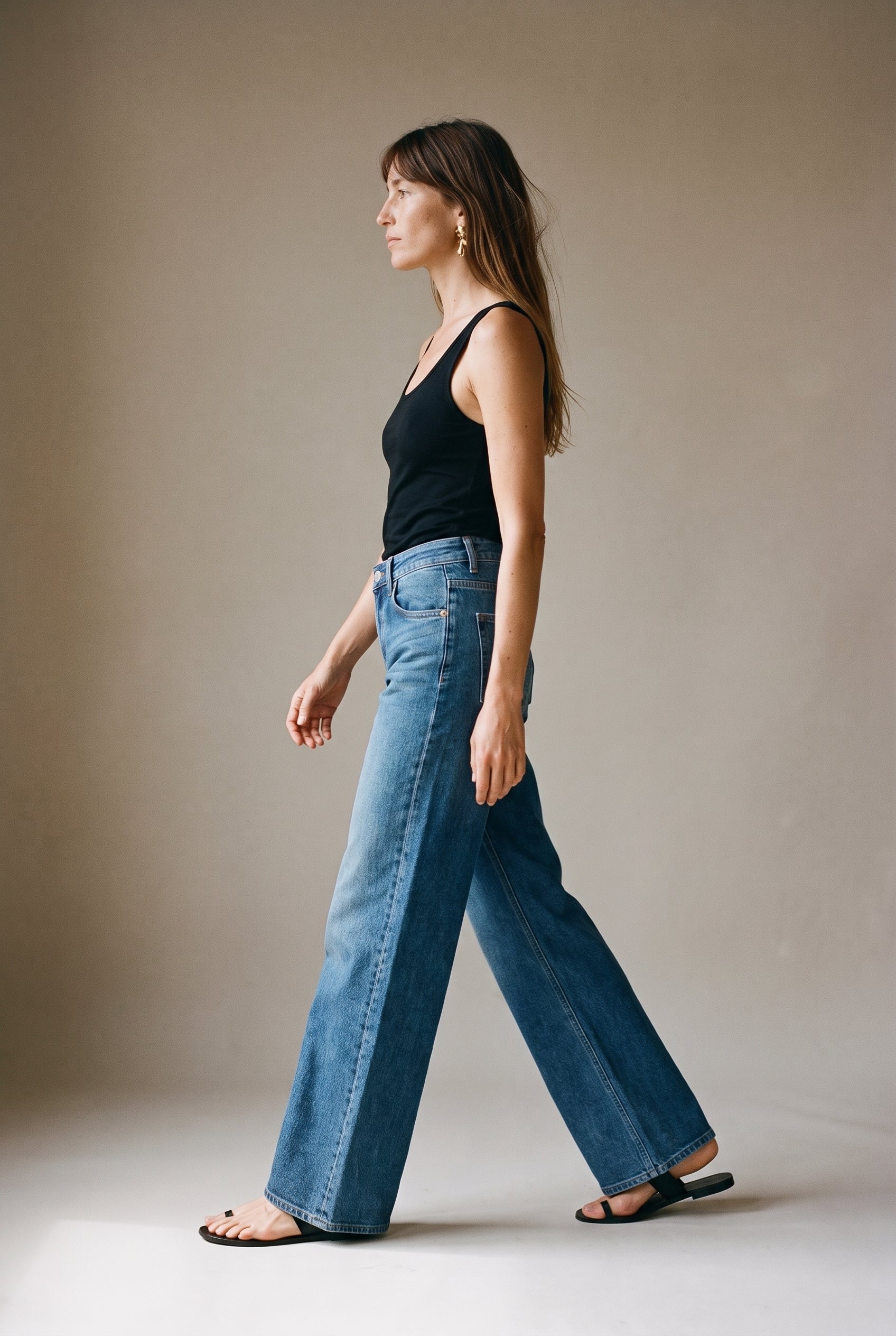 Jean large bleu denim
