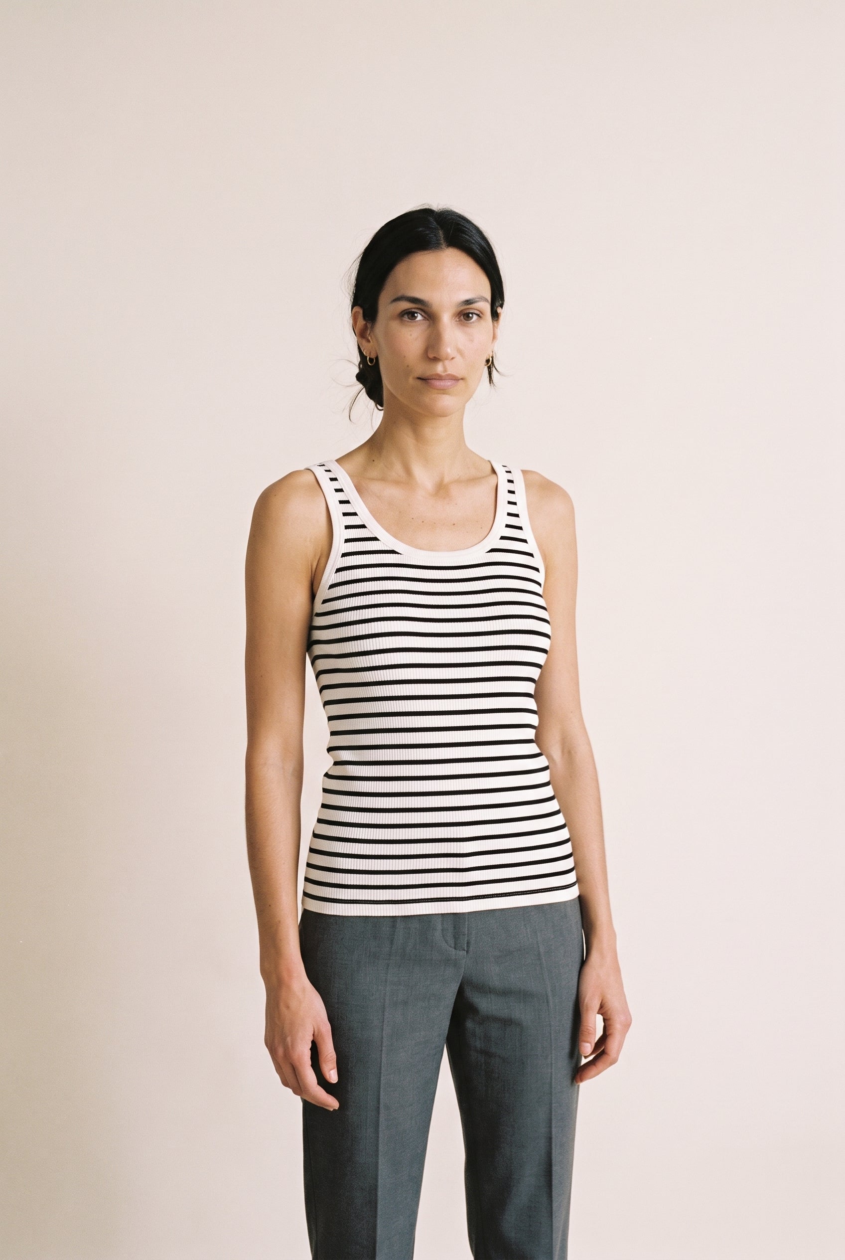 Fitted T- Shirt Black and White Stripes Black/White Stripes