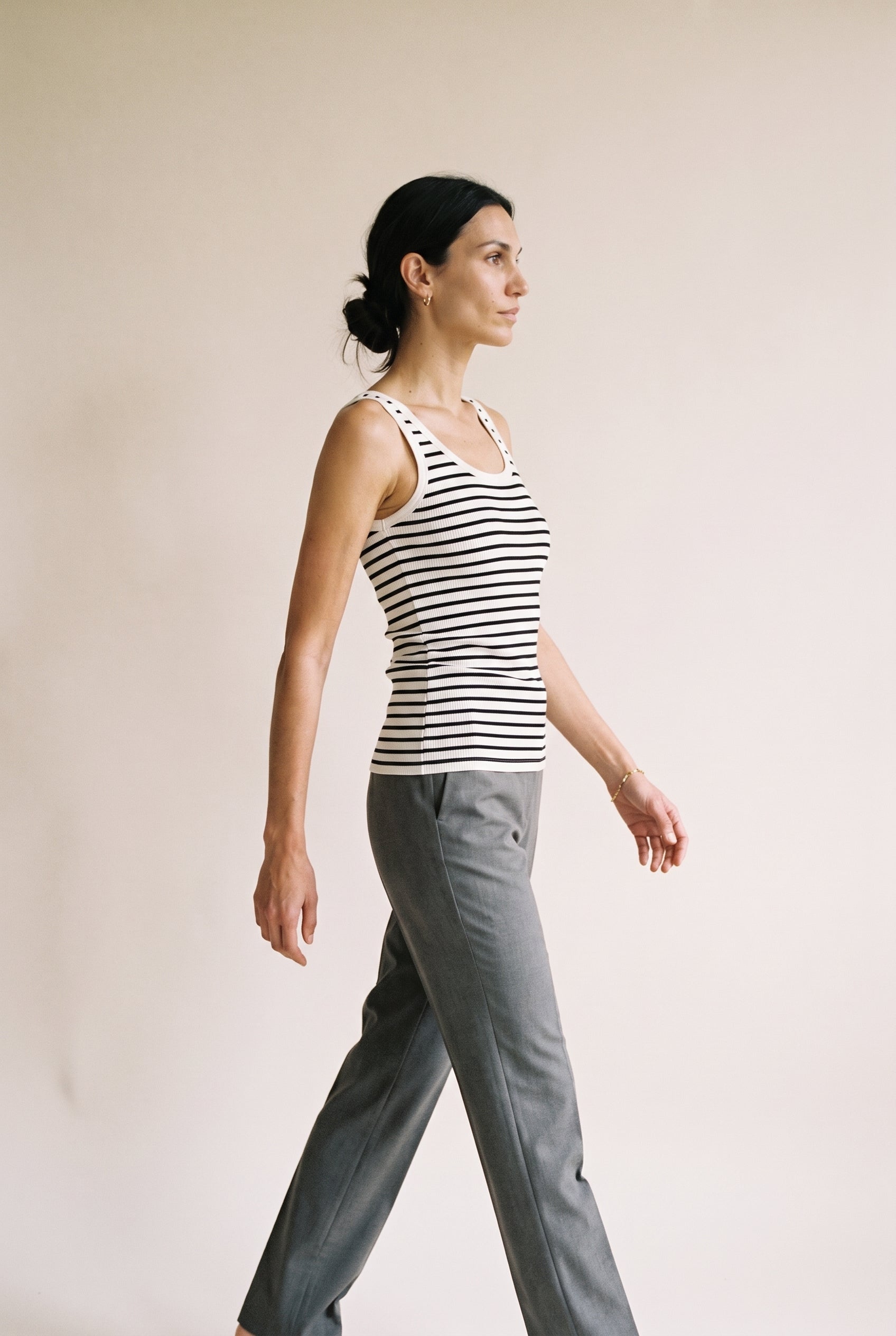 Fitted T- Shirt Black and White Stripes Black/White Stripes