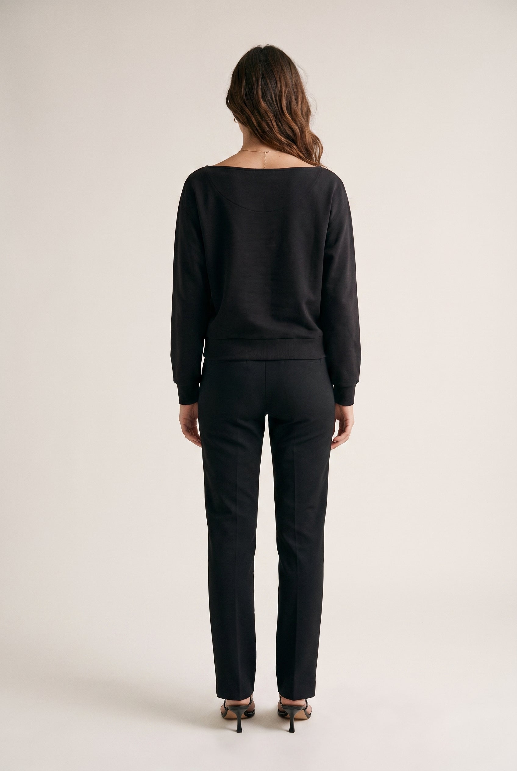 Long Sleeve Twist Hem Top Black