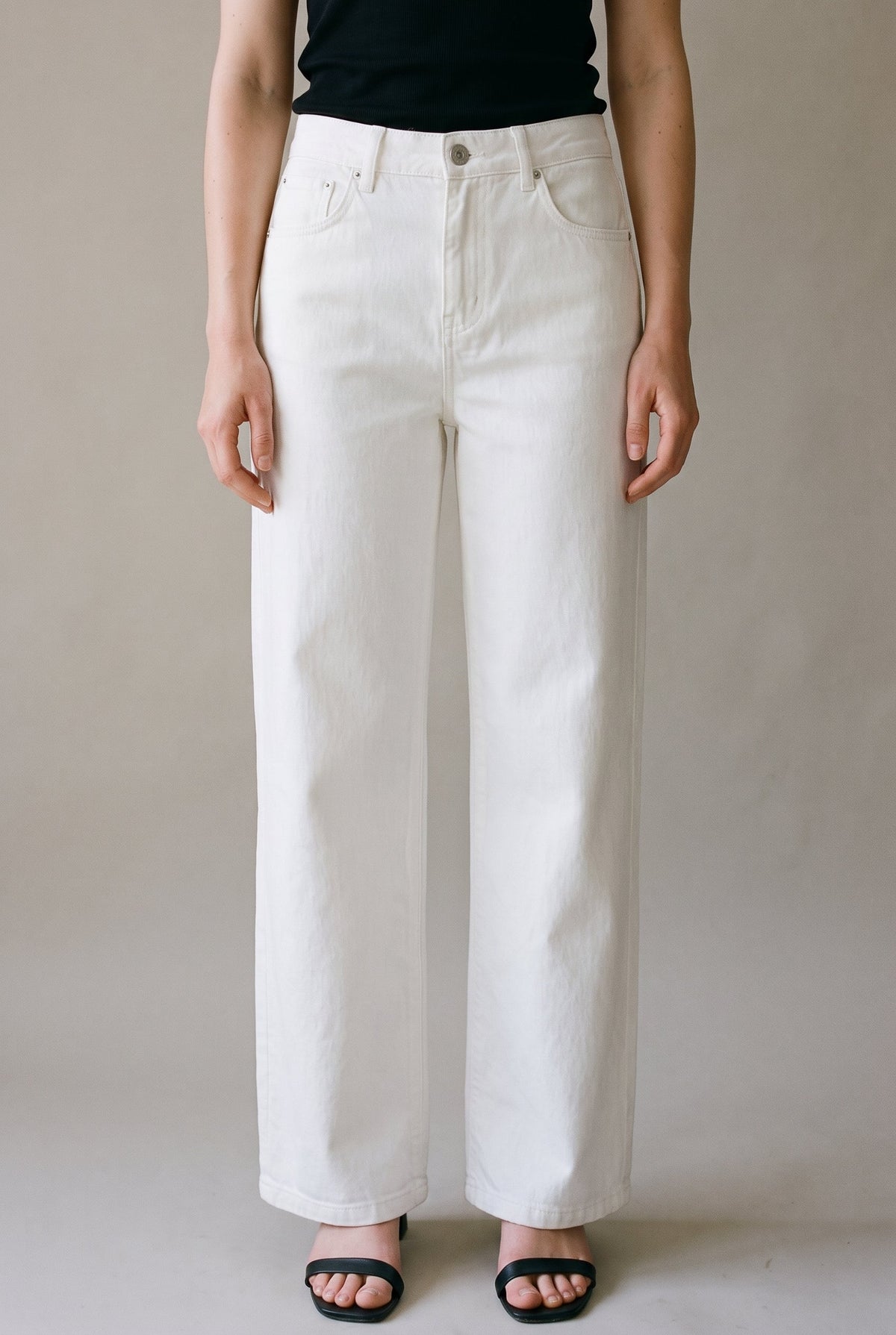 Wide Leg Denim Pants White ALTAR