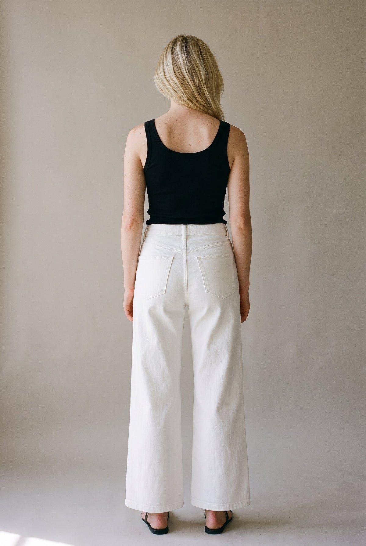 Wide Leg Denim Pants White ALTAR