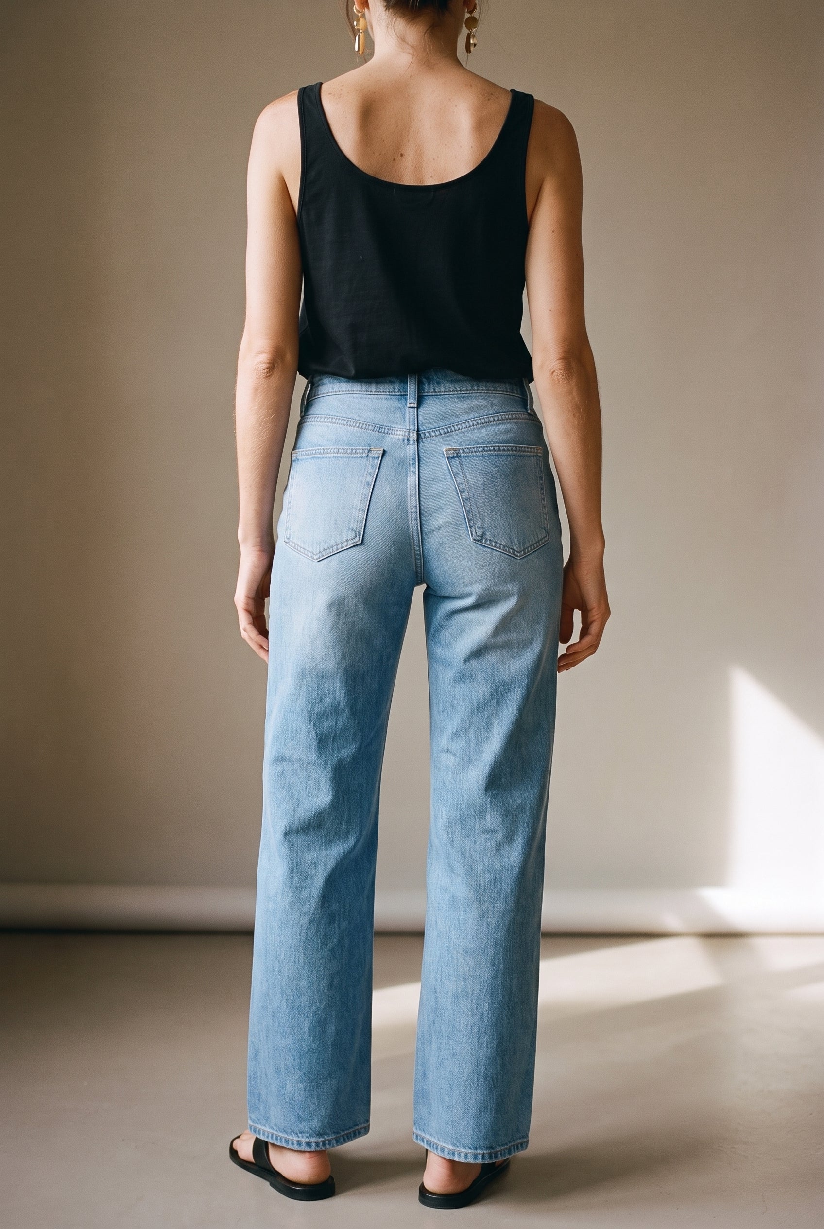 Soft Flare Wide Leg Jeans Denim Blue