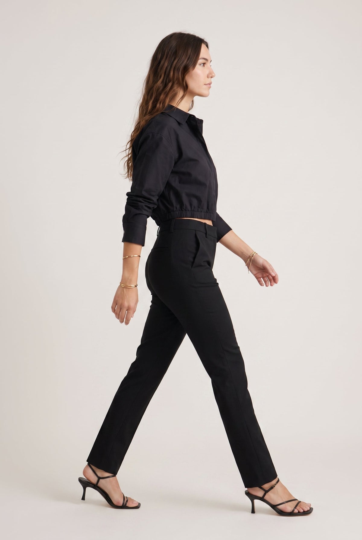 Cropped Button-Up Jacket Black 12 Rue Collette