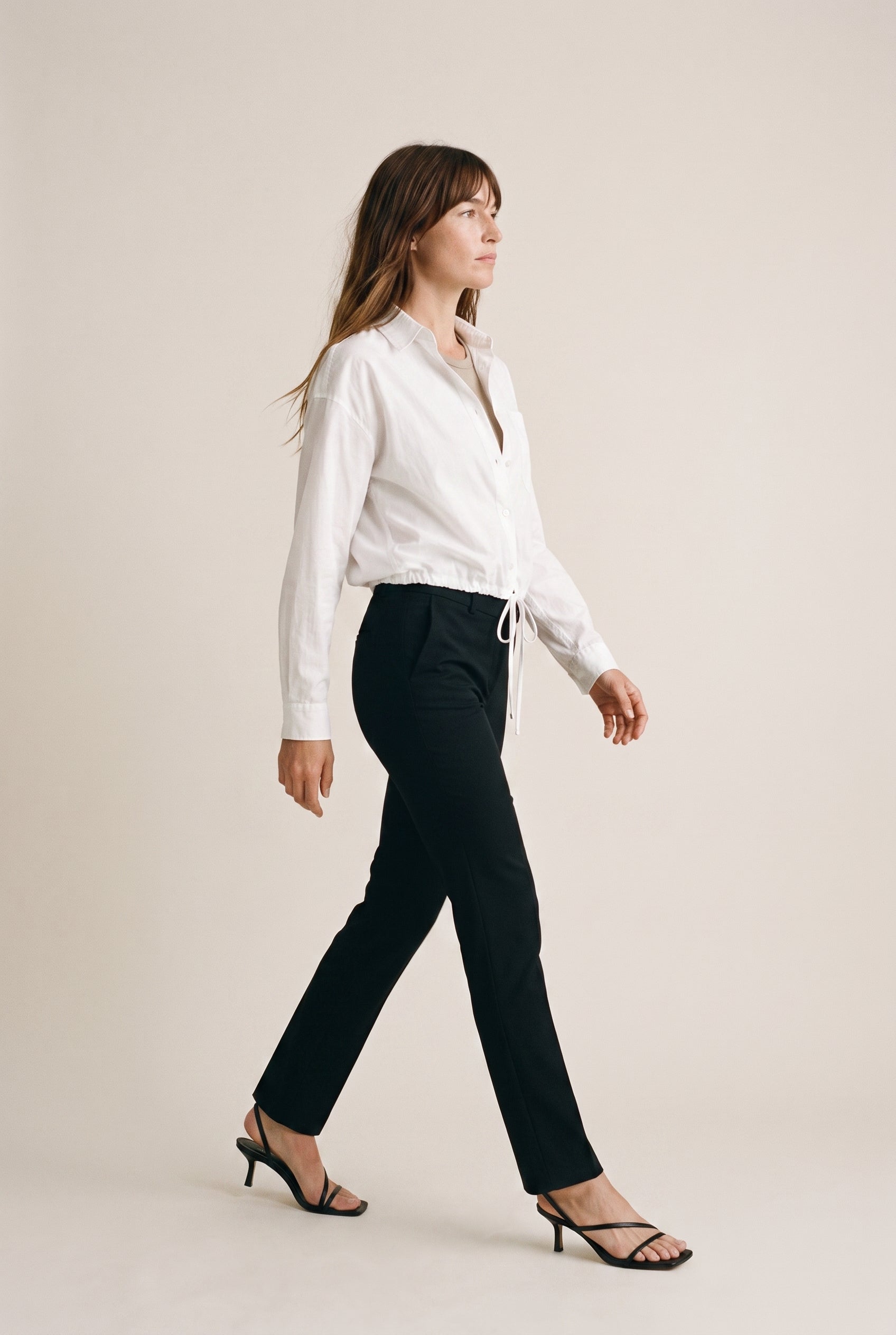 Button-Up Shirt with Ties White