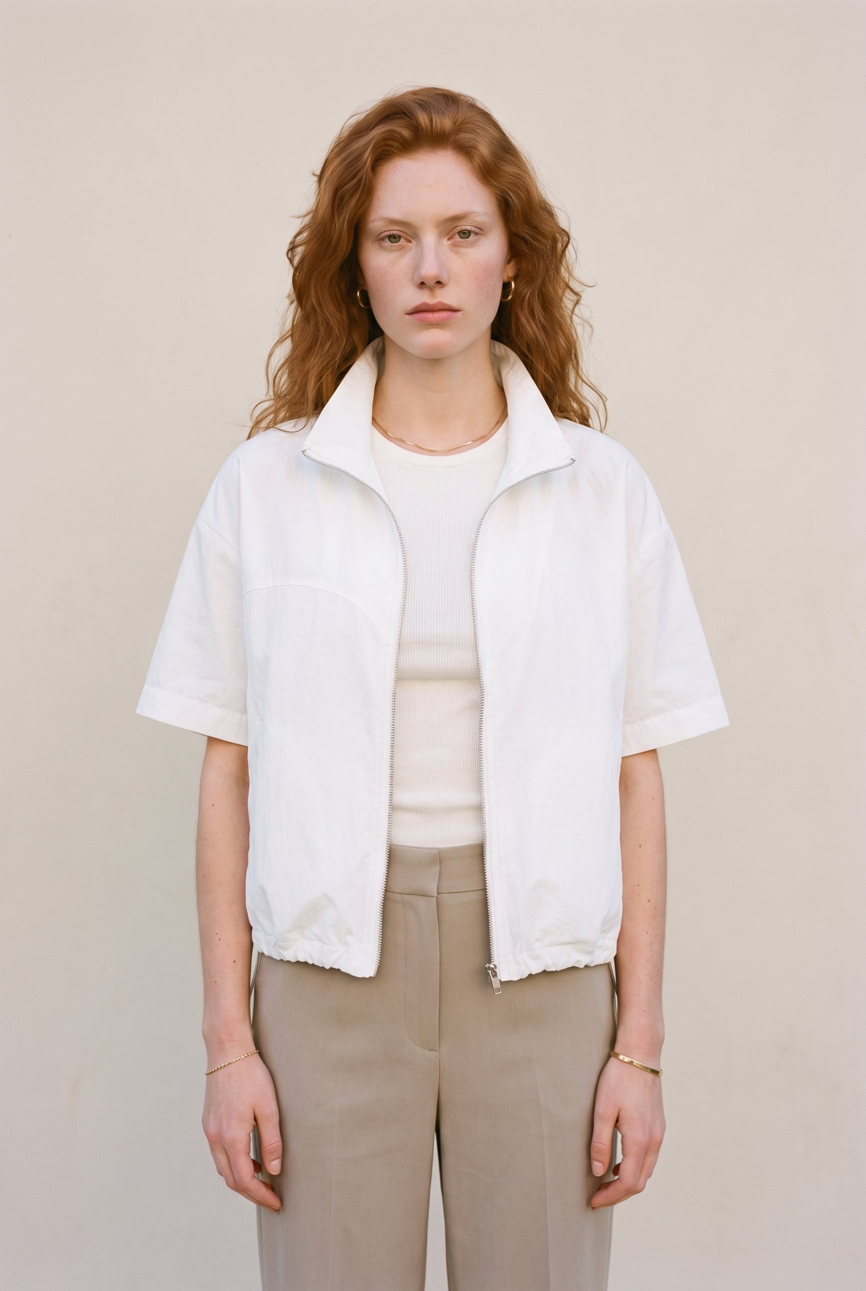 Boxy Short Sleeve Jacket White