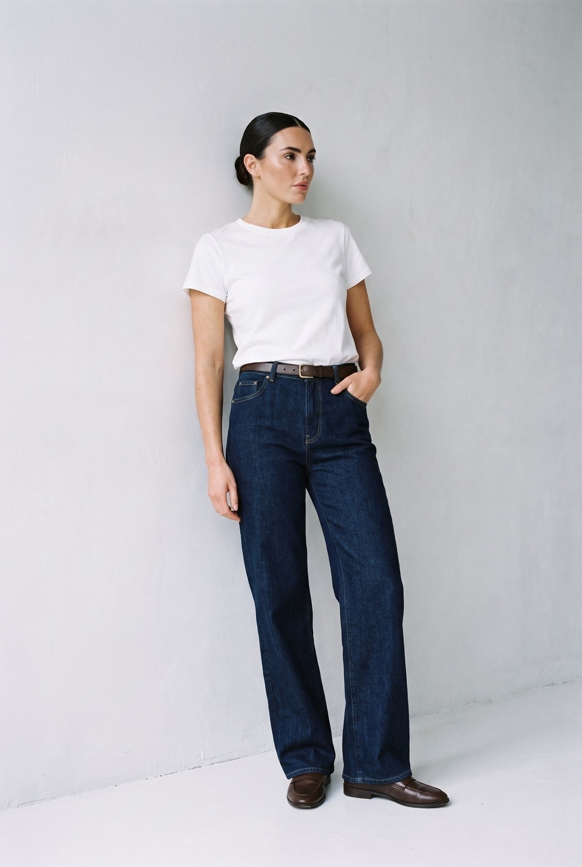 The Californian Slim Wide Leg River Rinse — 064510