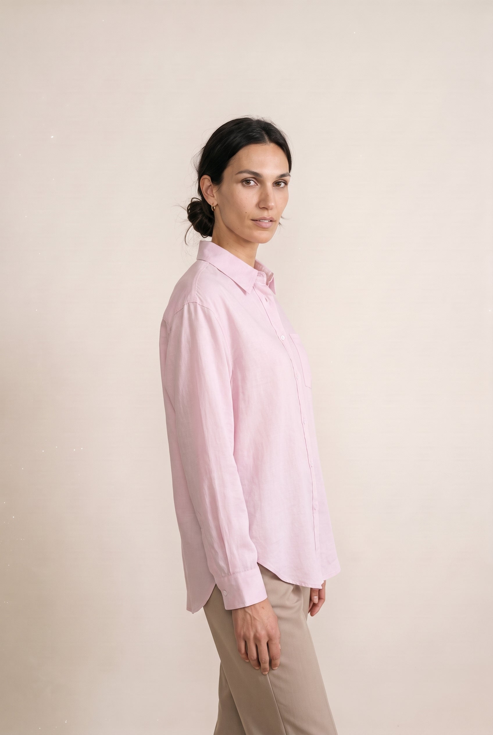 Relaxed Button-Up Shirt Pink 12 Rue Collette
