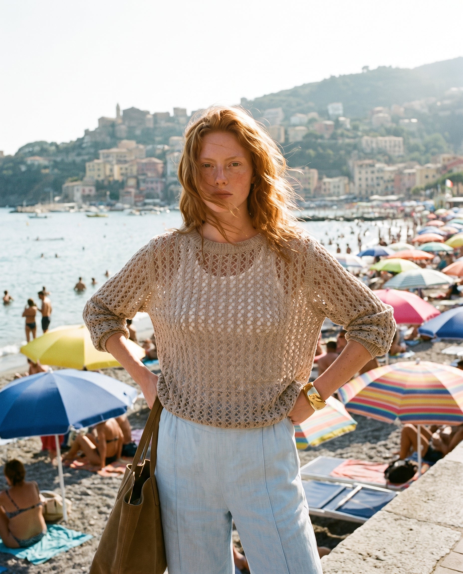 Textured Knit Sweater Beige