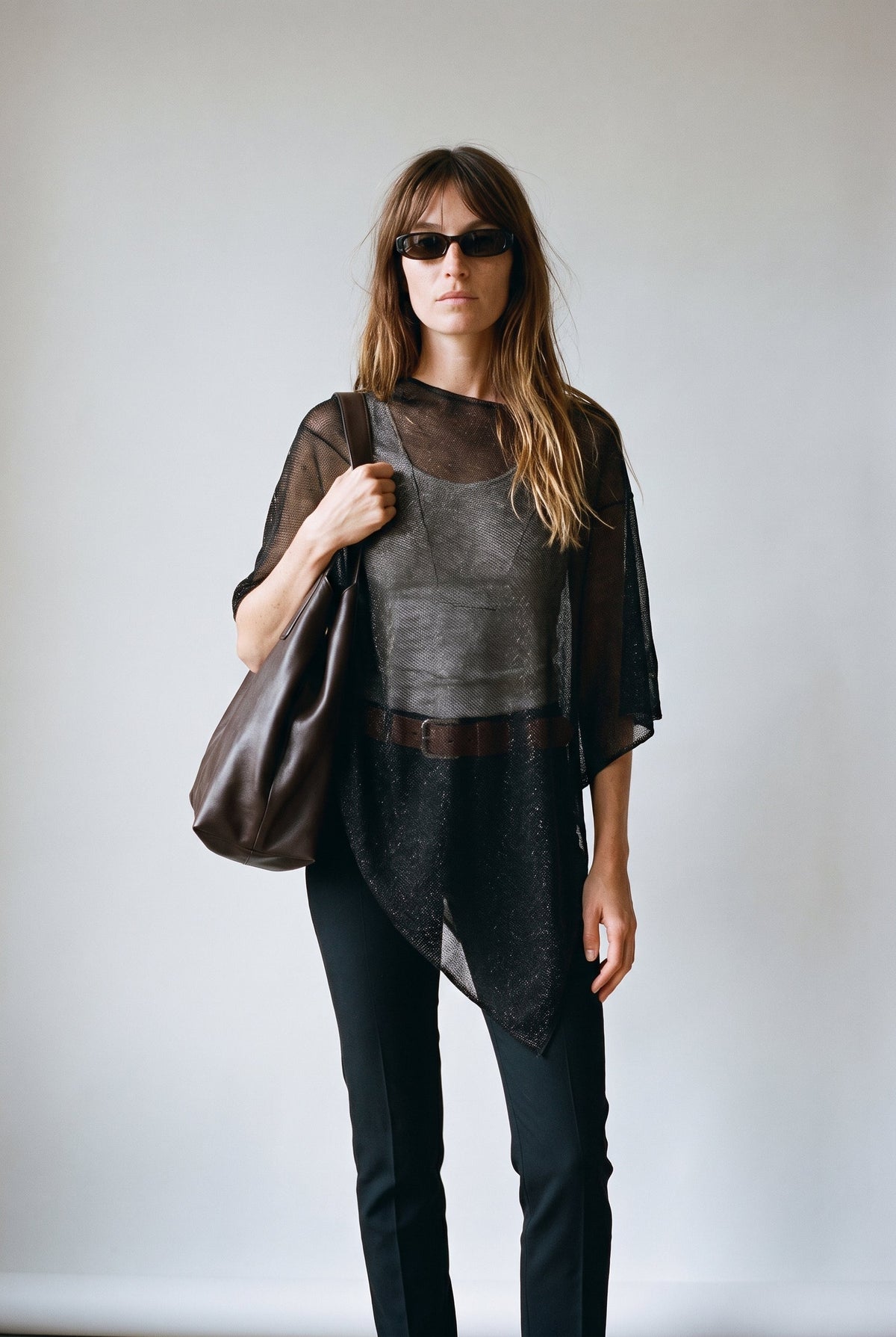 Lilia Asymmetrical Knit Poncho Top audrey