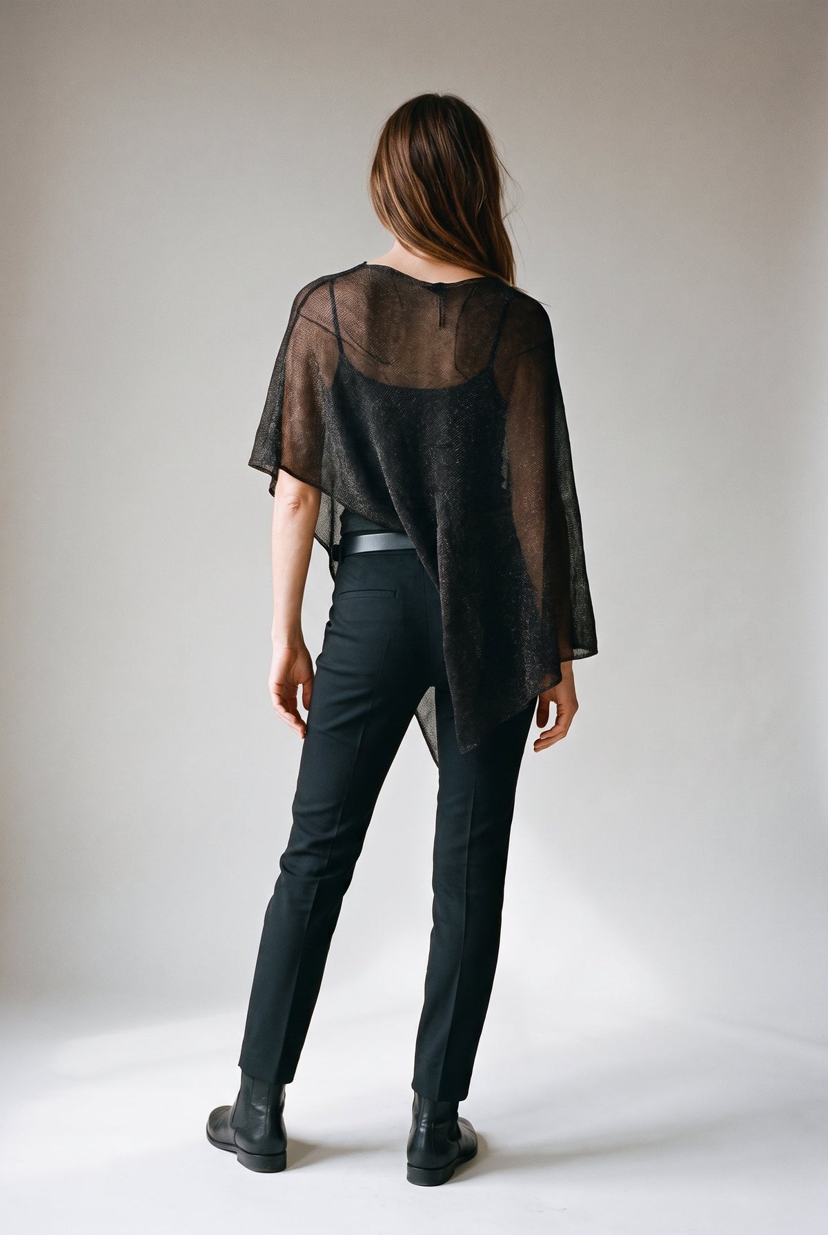 Lilia Asymmetrical Knit Poncho Top audrey