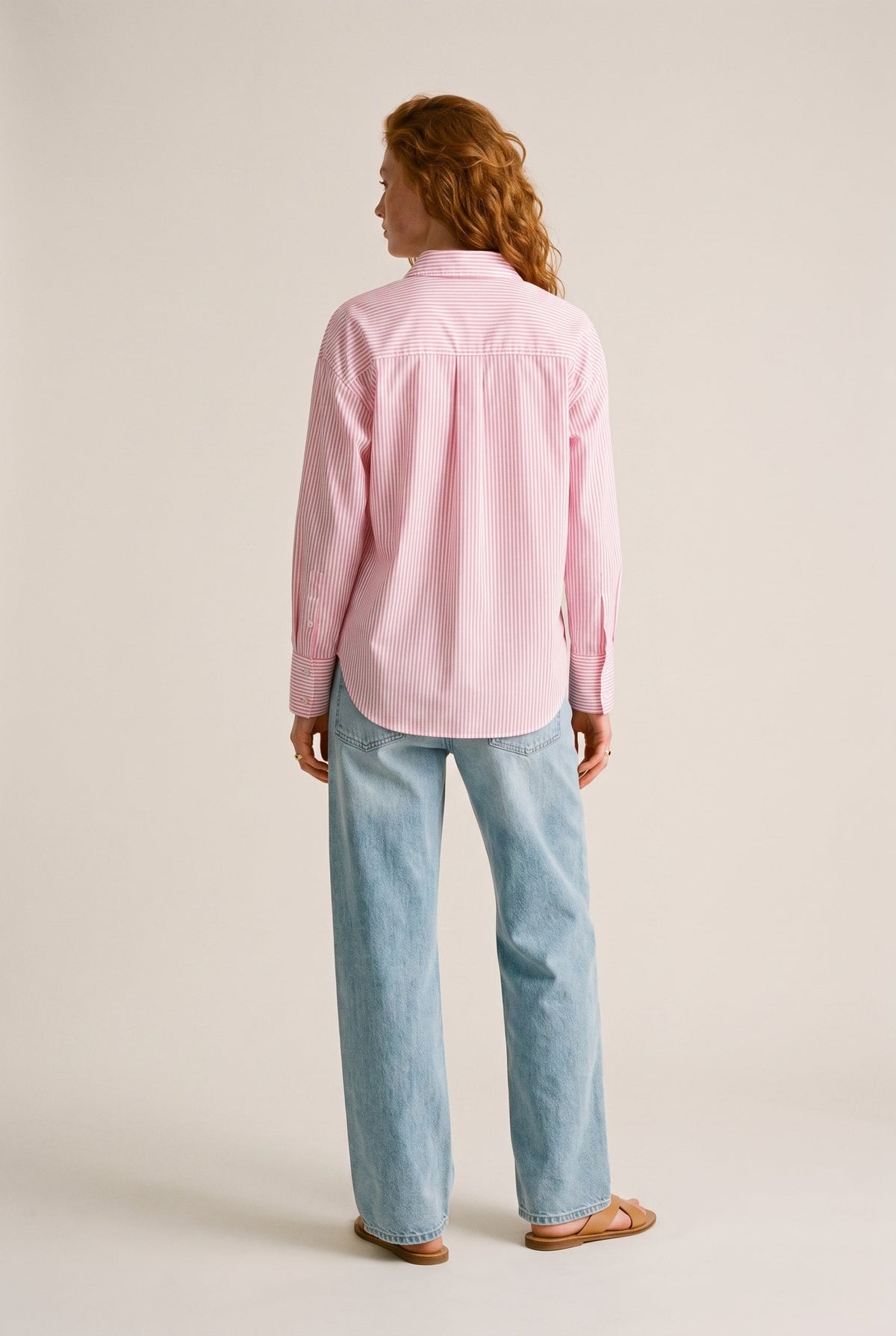 Relaxed Striped Button-Up Shirt COCA