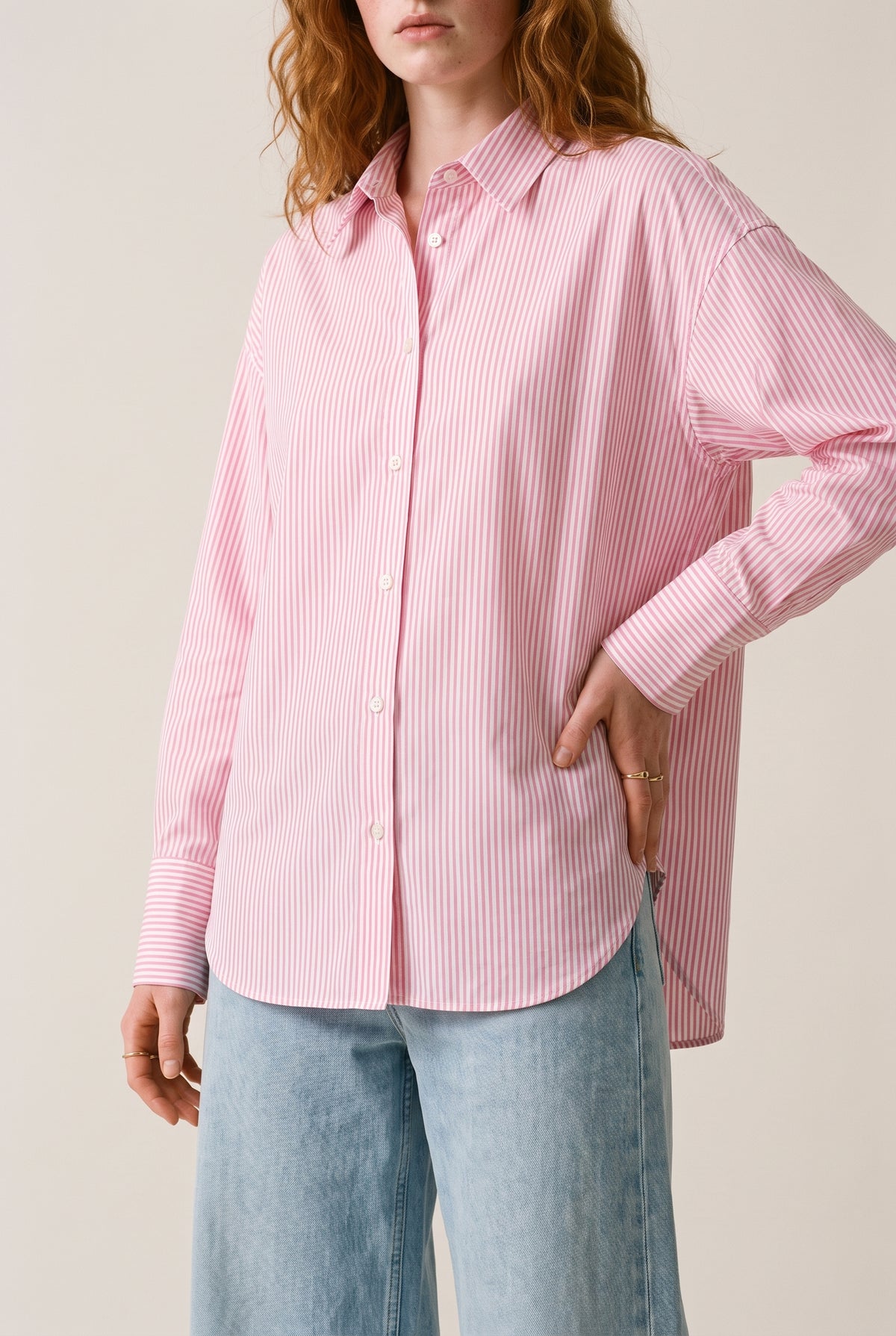 Relaxed Striped Button-Up Shirt