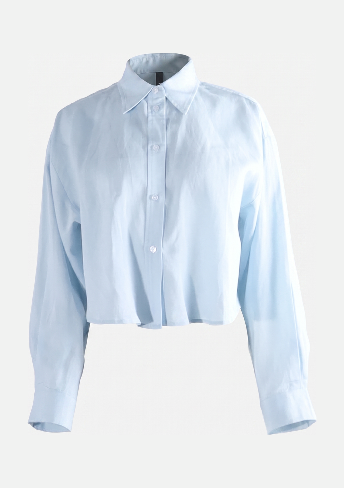 Relaxed Cropped Button-Up Shirt