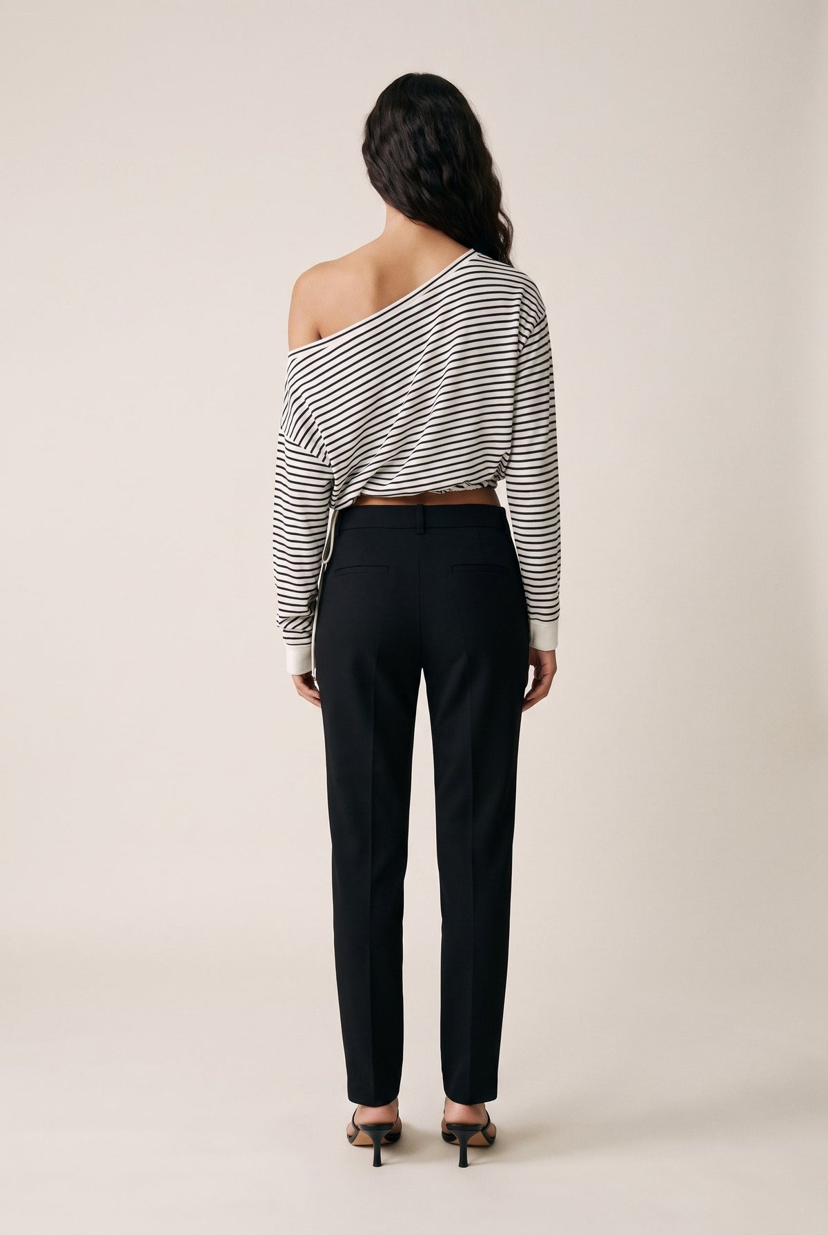 One Shoulder Long Sleeve T-Shirt Slow High