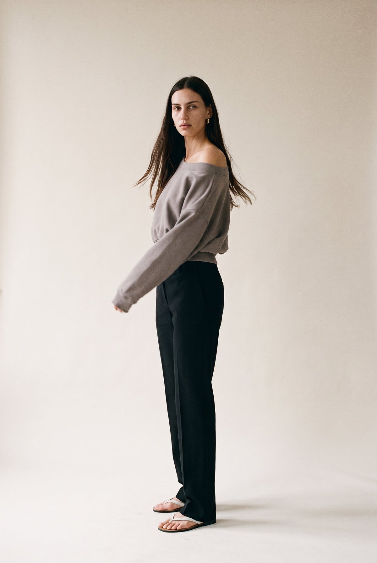 One Shoulder Long Sleeve Sweater Slow High