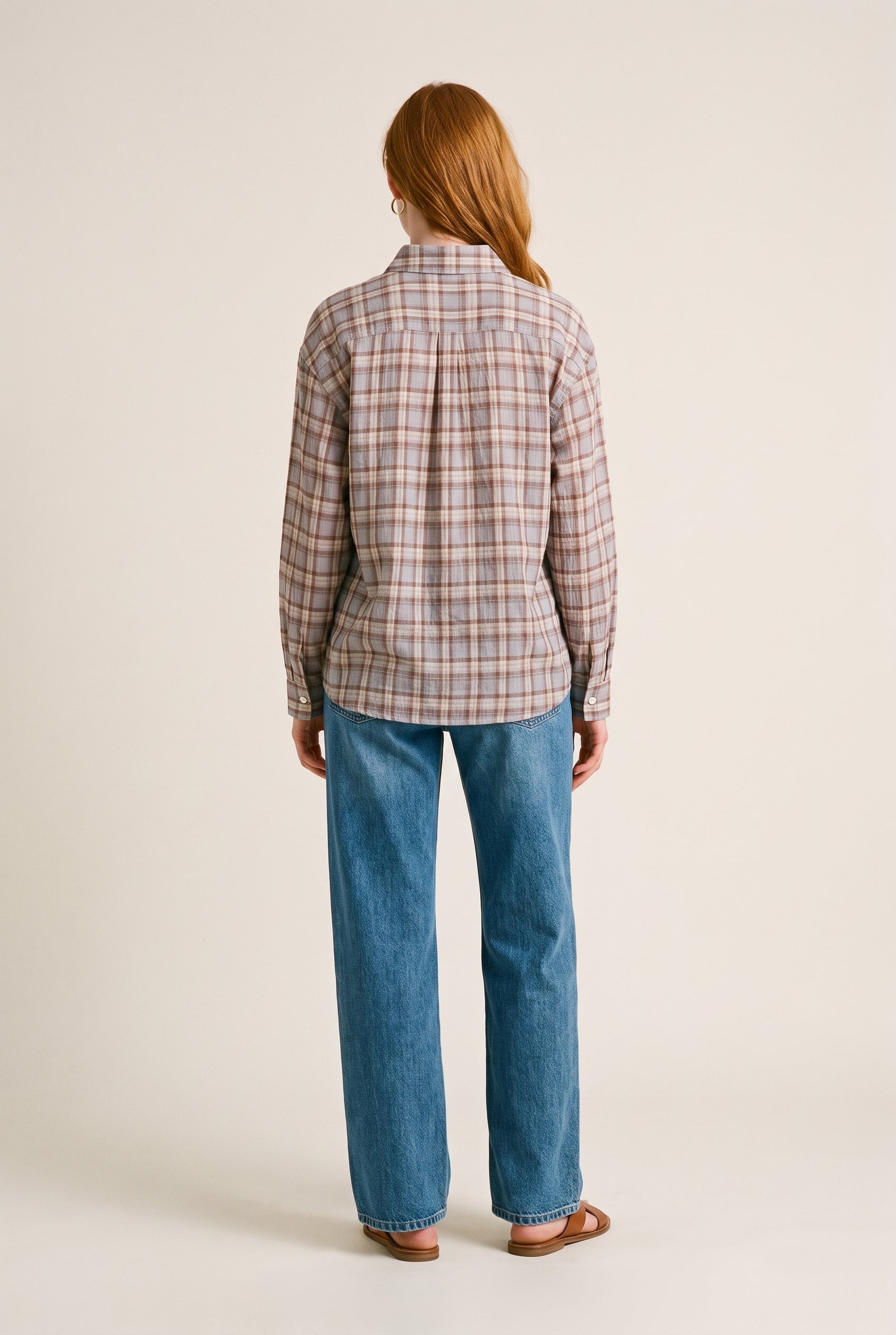 Plaid Ruffle Hem Shirt