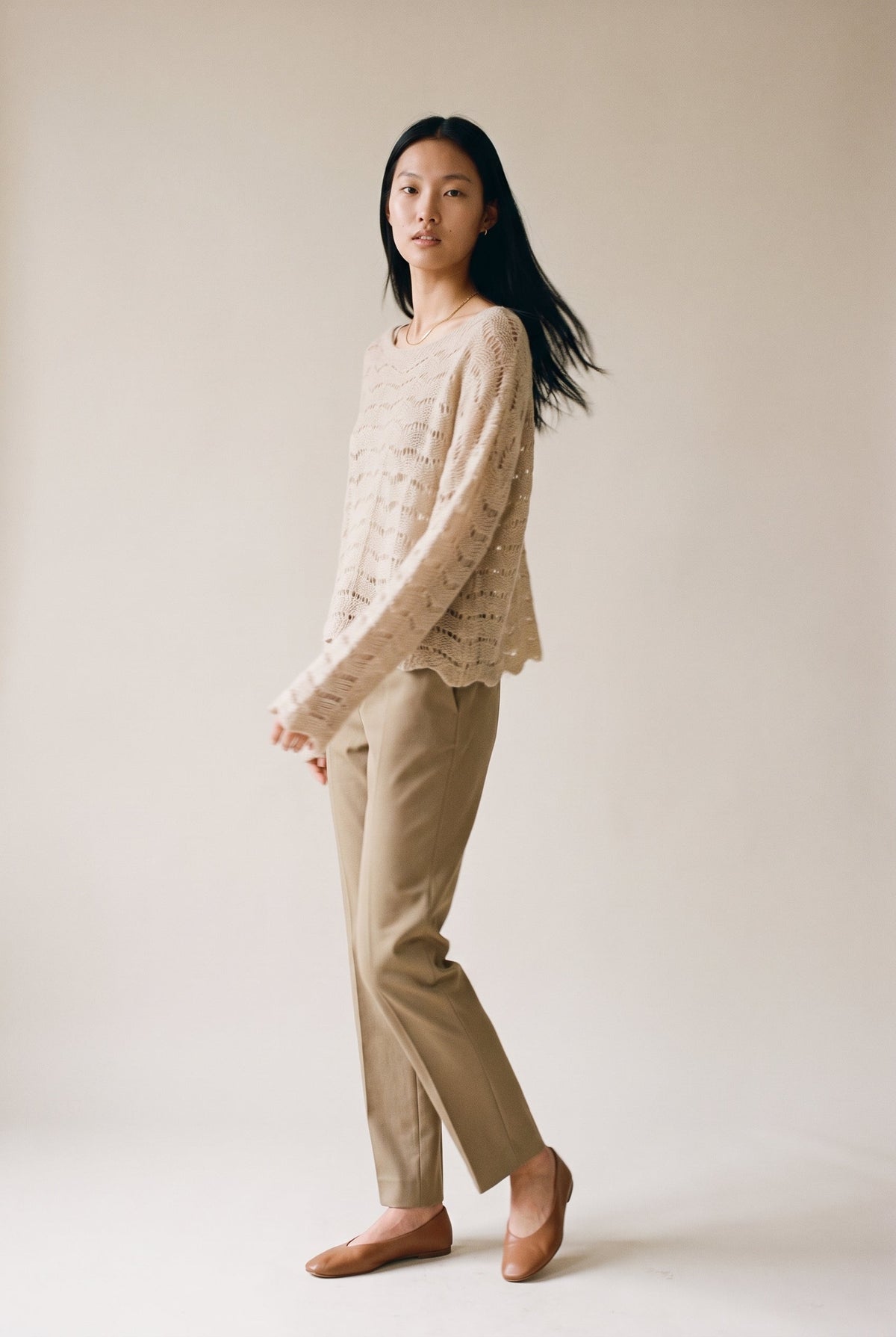 Textured Pointelle Knit Sweater ALTAR