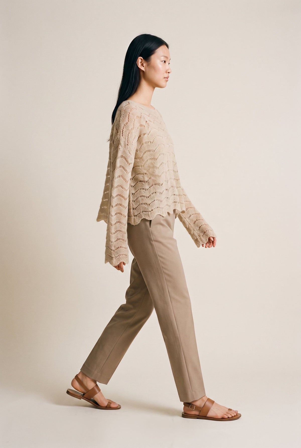Textured Pointelle Knit Sweater ALTAR