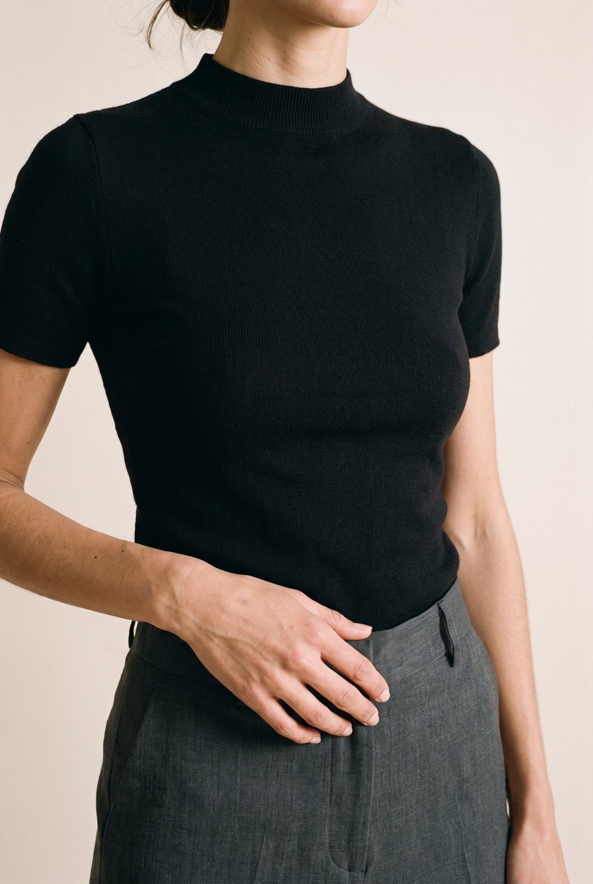 Fitted Mock Neck Top ALTAR